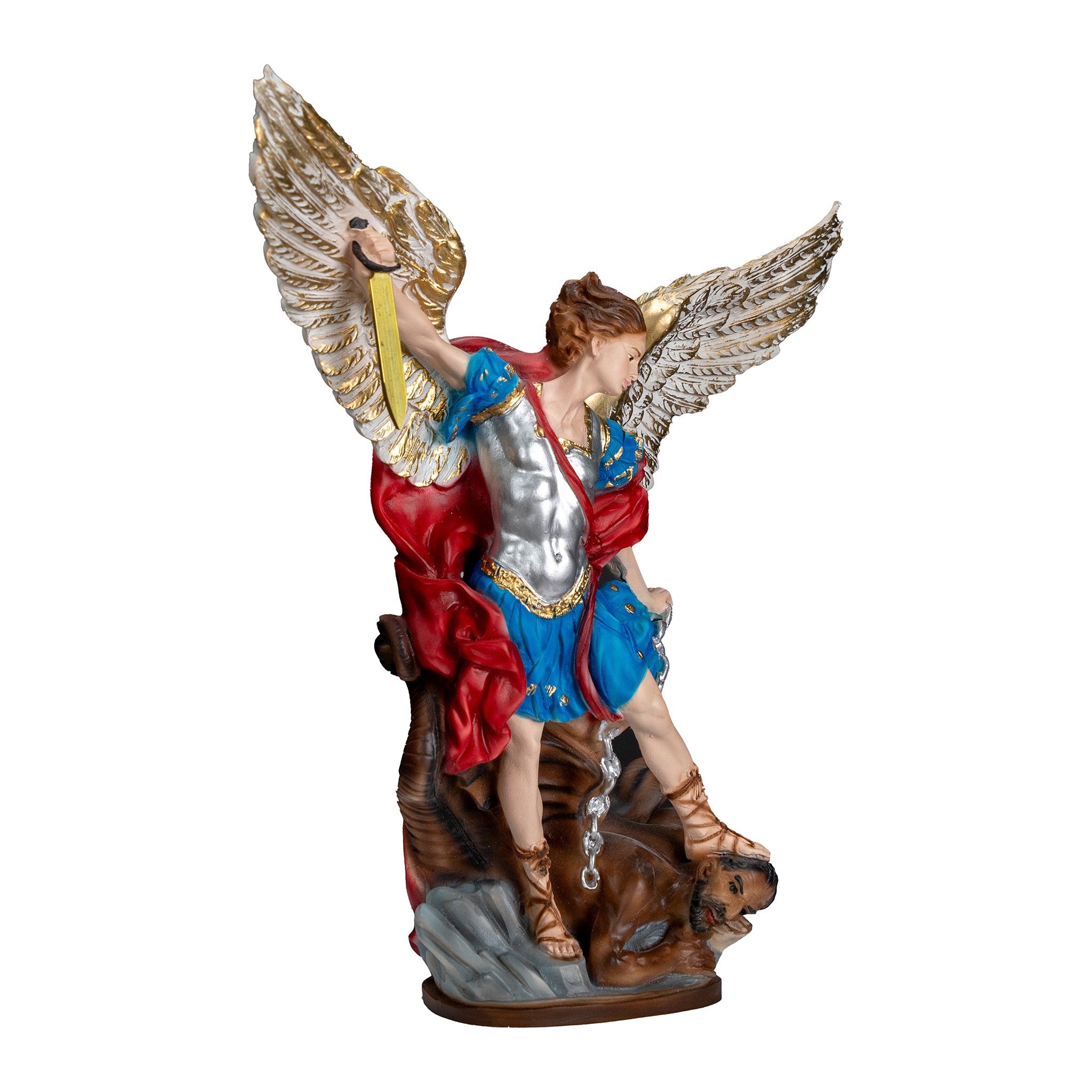 The Faith Gift Shop Saint Michael The Archangel statue - Hand Painted in Italy - Our Tuscany Collection - Estatua de San Miguel Arcangel