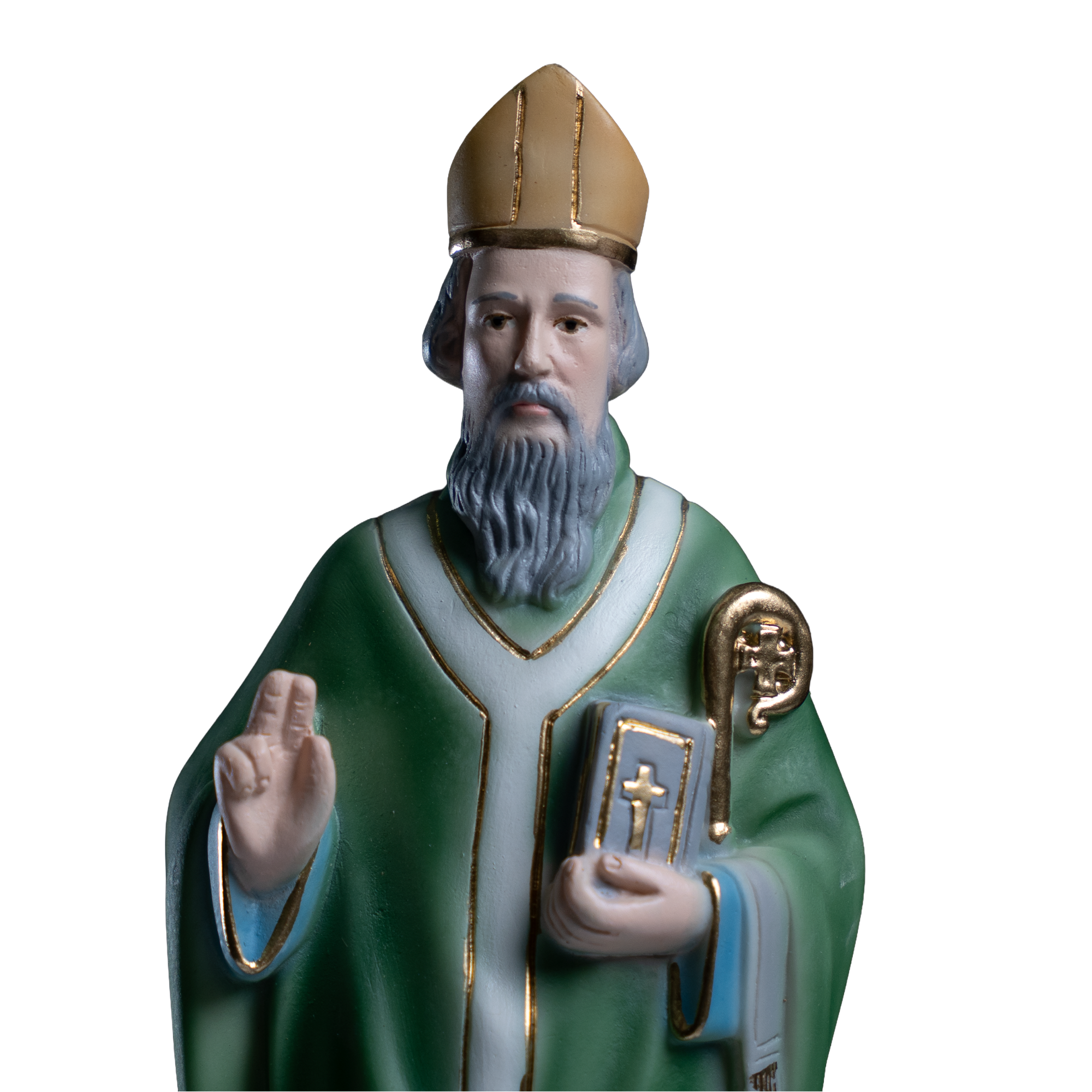 The Faith Gift Shop Saint Patrick statue - Hand Painted in Italy - Our Tuscany Collection -Estatua de San Patricio