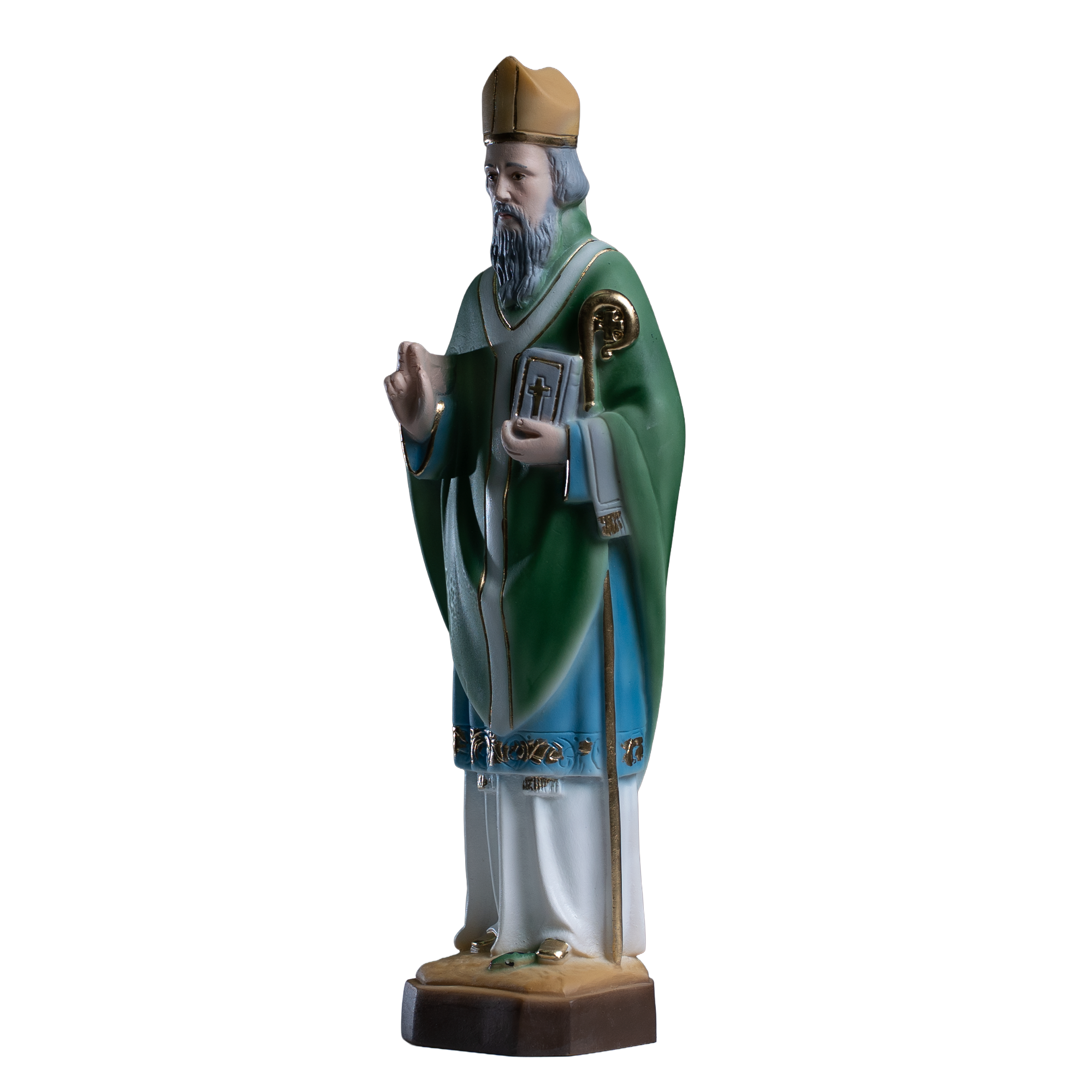 The Faith Gift Shop Saint Patrick statue - Hand Painted in Italy - Our Tuscany Collection -Estatua de San Patricio