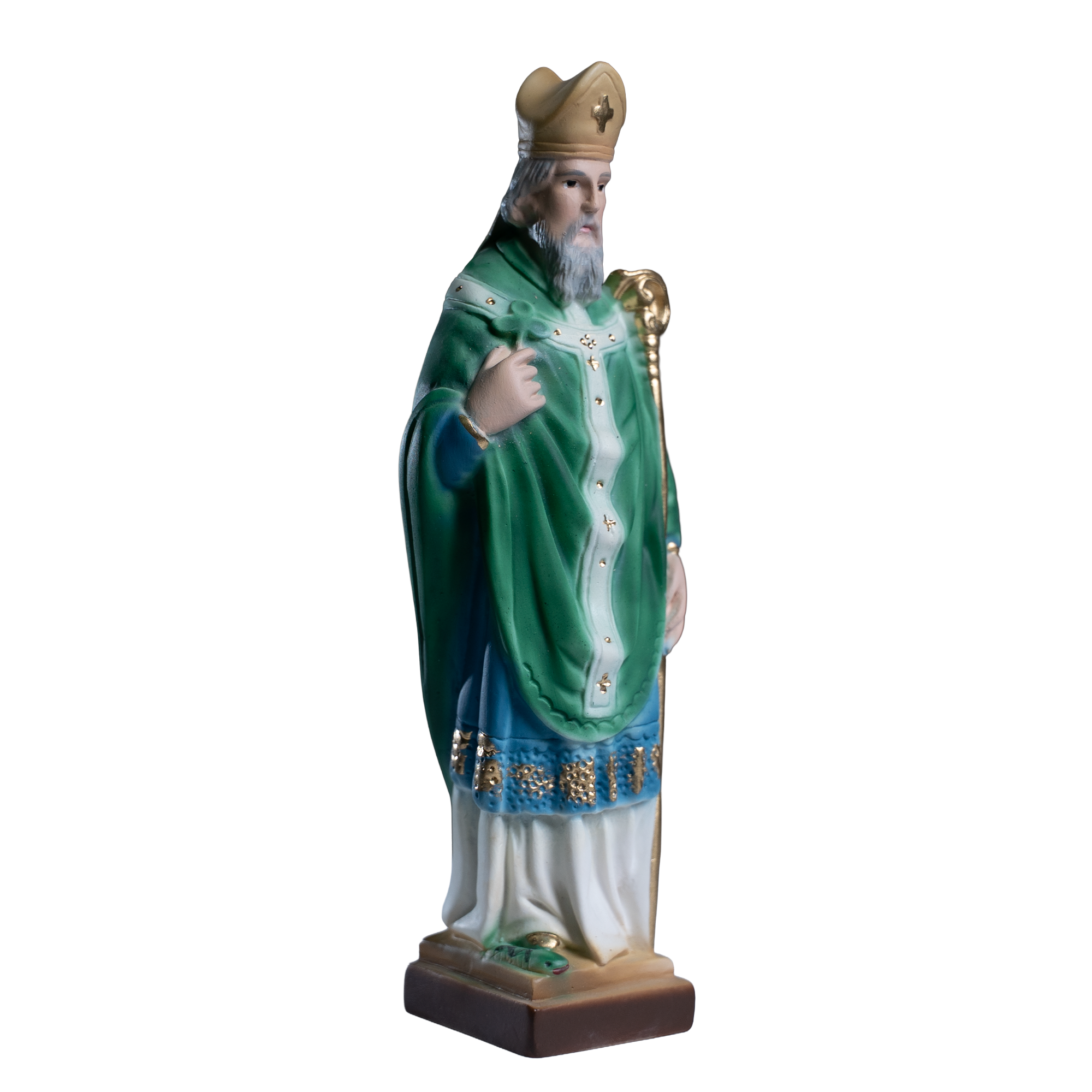 The Faith Gift Shop Saint Patrick statue - Hand Painted in Italy - Our Tuscany Collection -Estatua de San Patricio