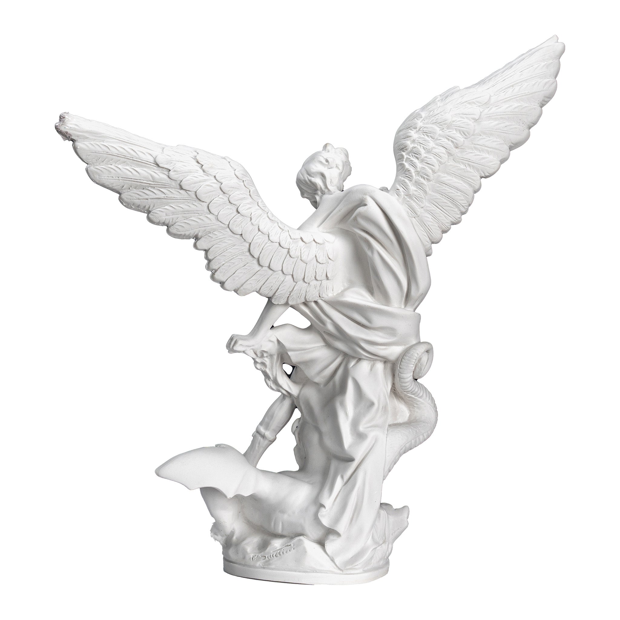 Saint Michael The Archangel White Statue / San Miguel en Blanco