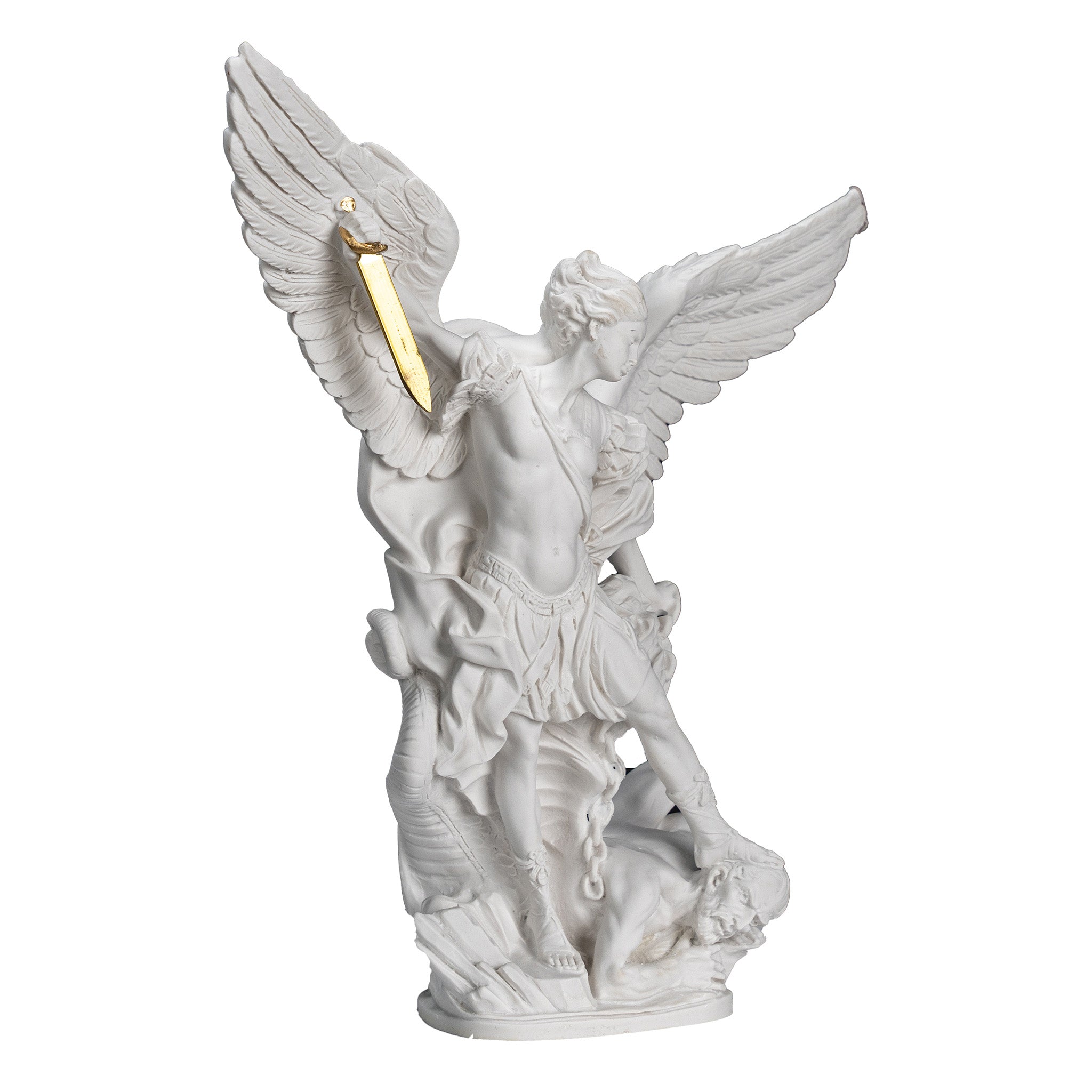Saint Michael The Archangel White Statue / San Miguel en Blanco