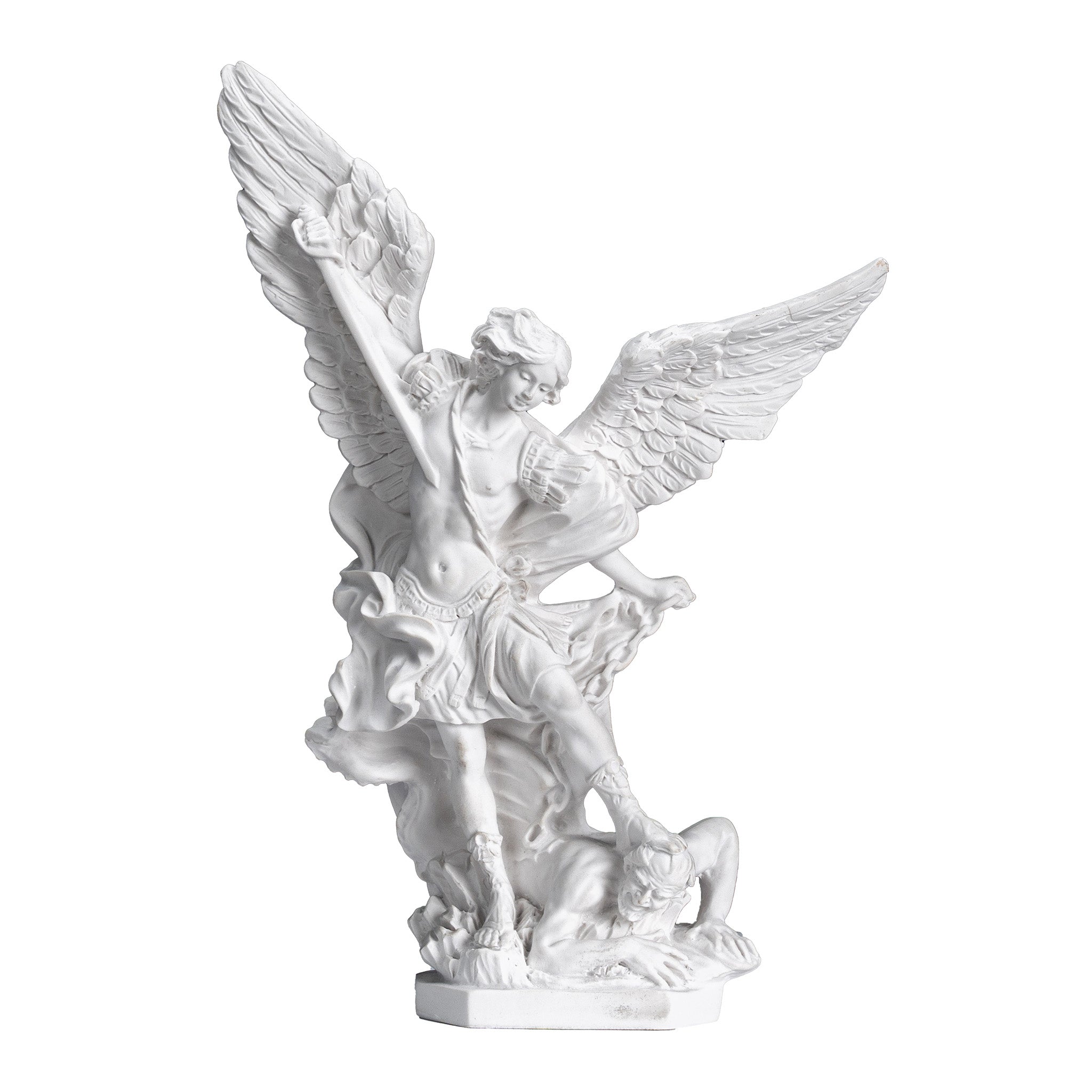 Saint Michael The Archangel White Statue / San Miguel en Blanco