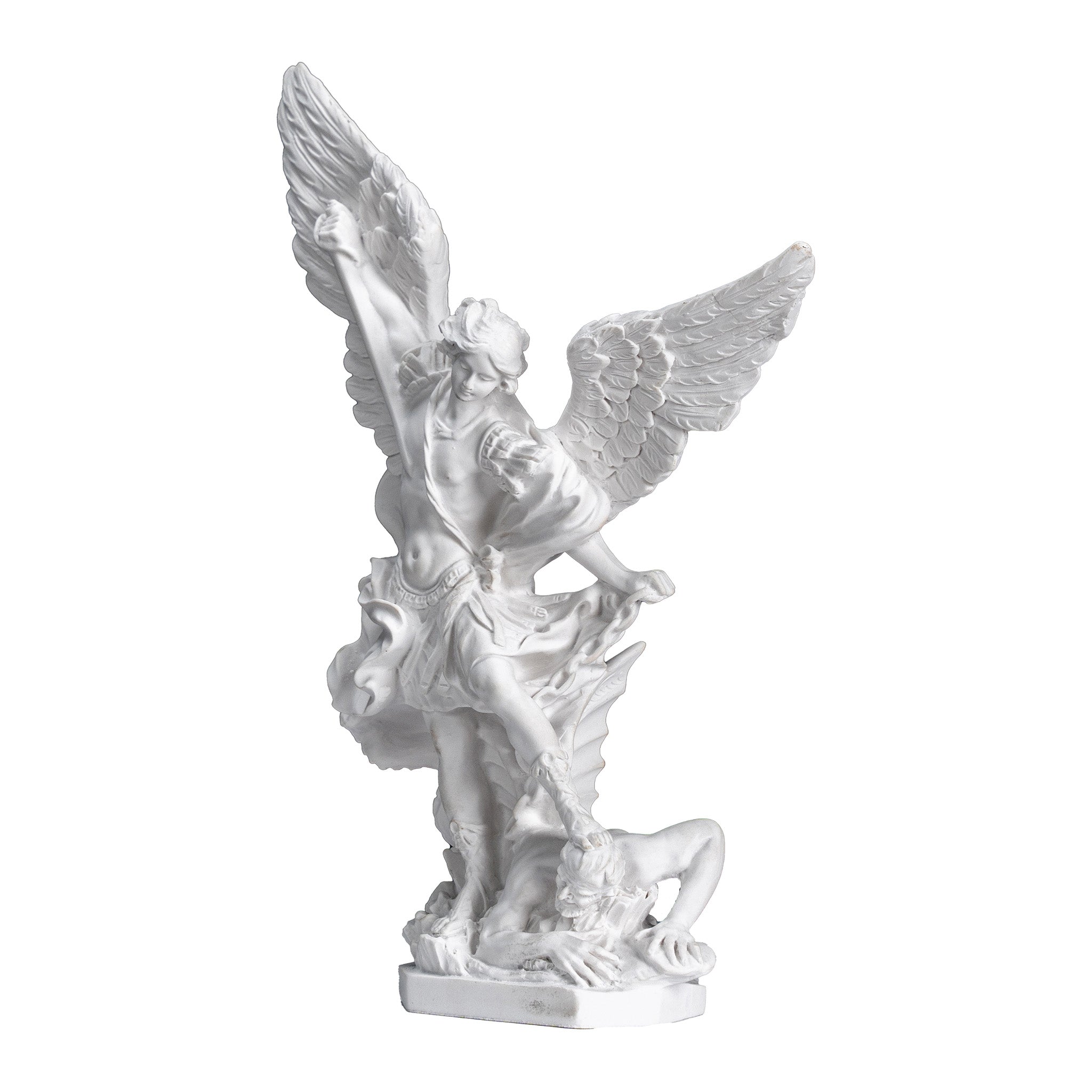 Saint Michael The Archangel White Statue / San Miguel en Blanco