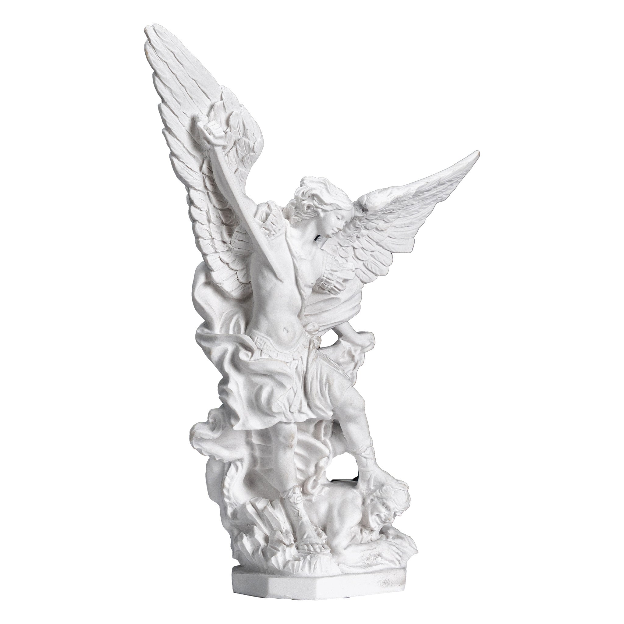 Saint Michael The Archangel White Statue / San Miguel en Blanco