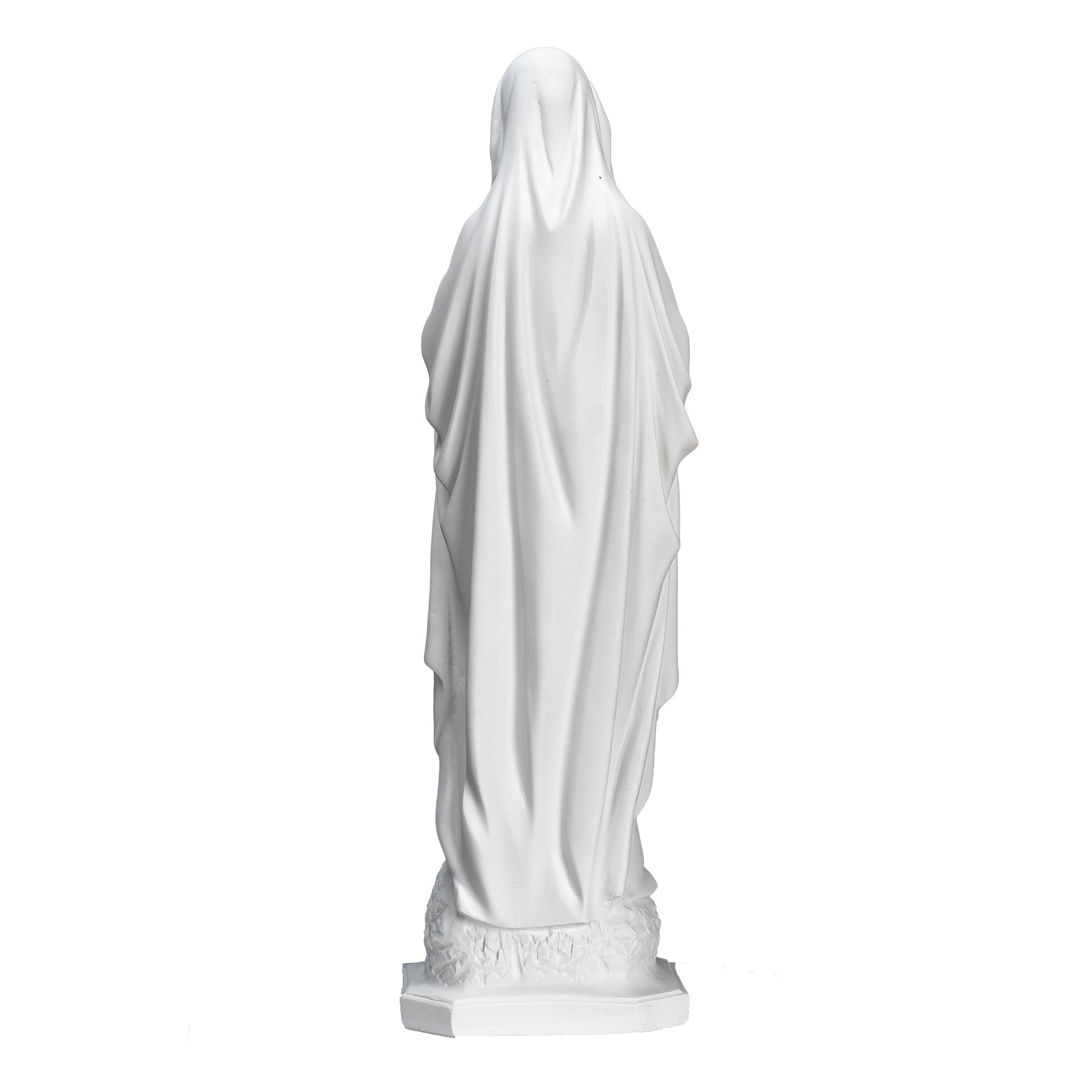 White Statue of Our Lady of Lourdes / Estatua Blanca Nuestra Senora de Lourdes