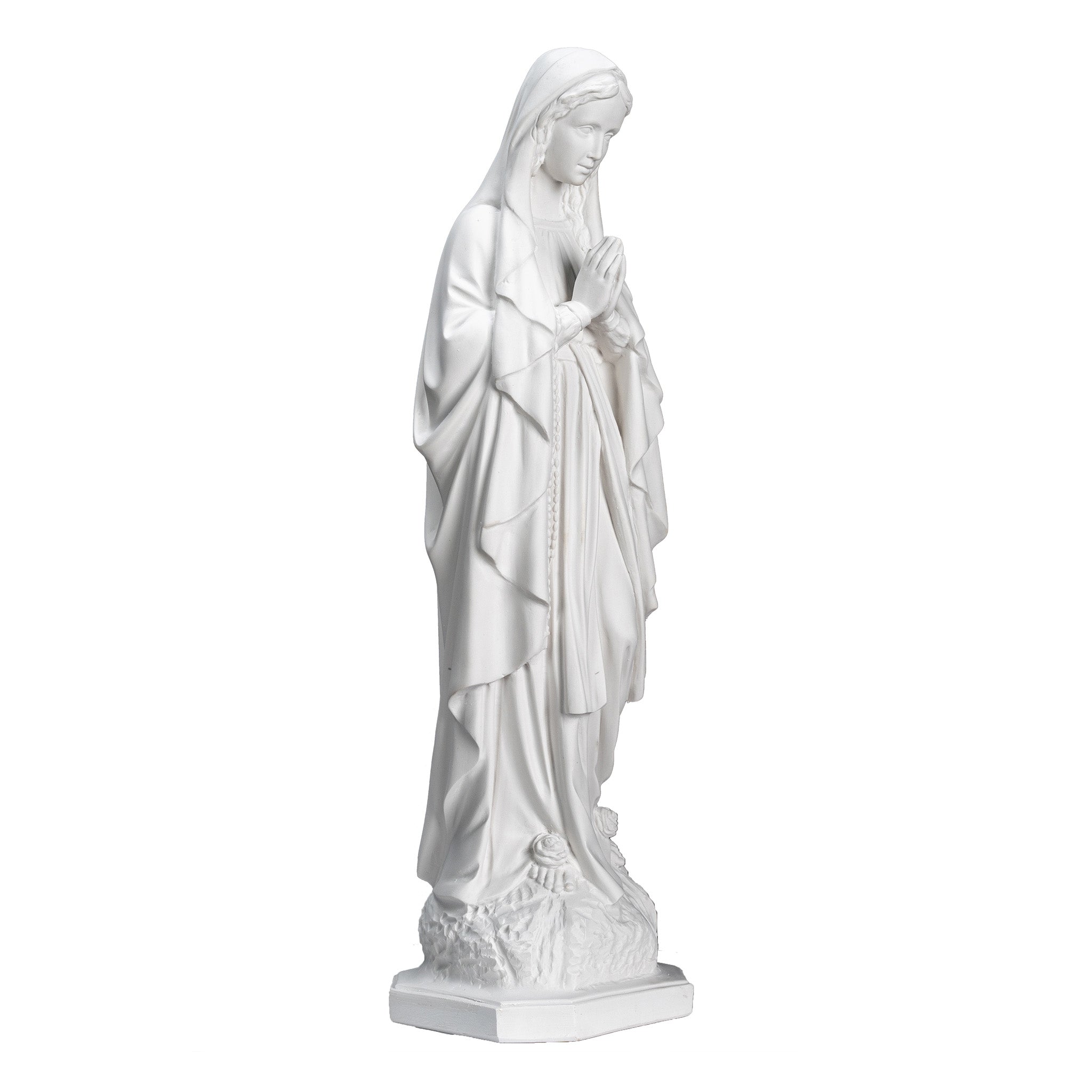 White Statue of Our Lady of Lourdes / Estatua Blanca Nuestra Senora de Lourdes