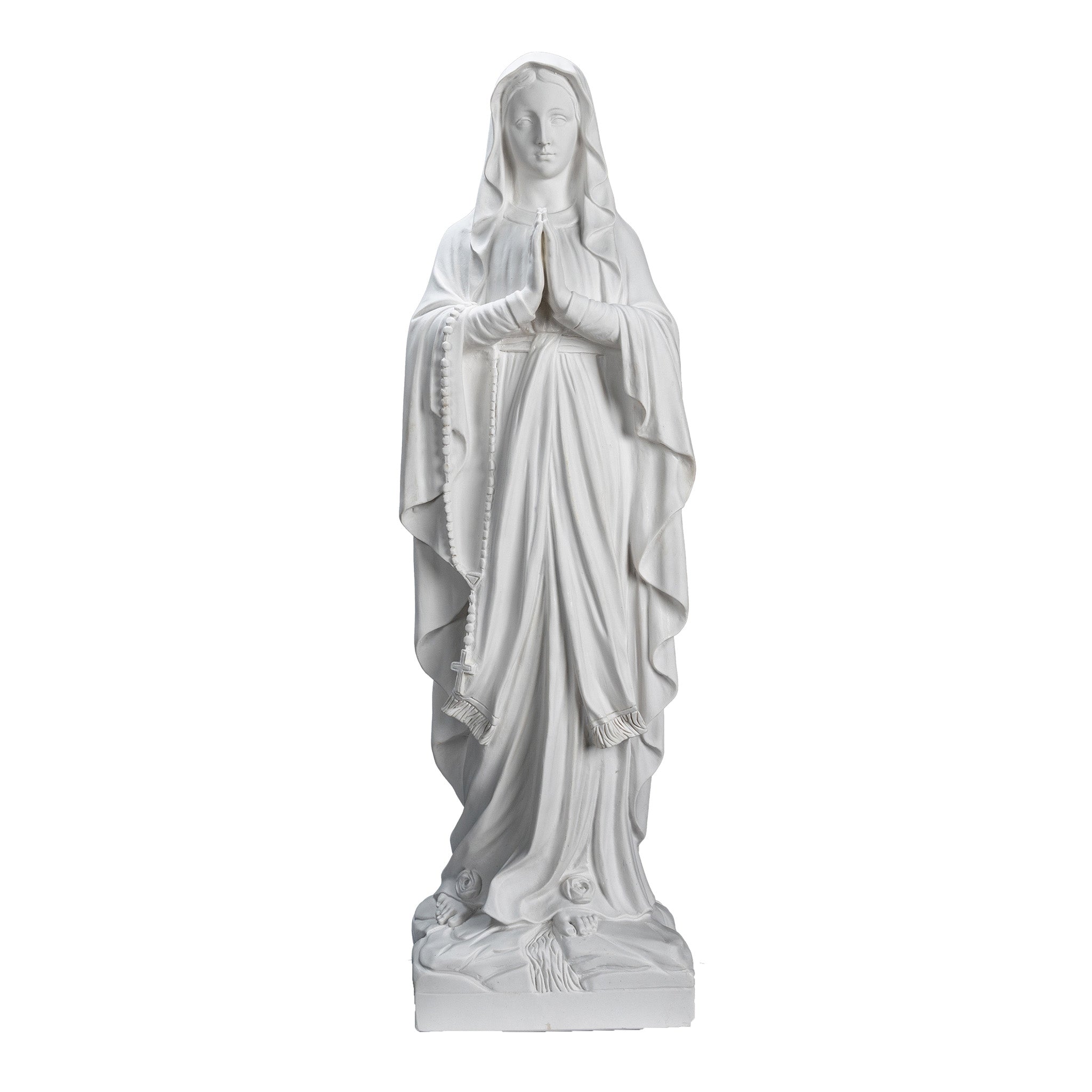 White Statue of Our Lady of Lourdes / Estatua Blanca Nuestra Senora de Lourdes
