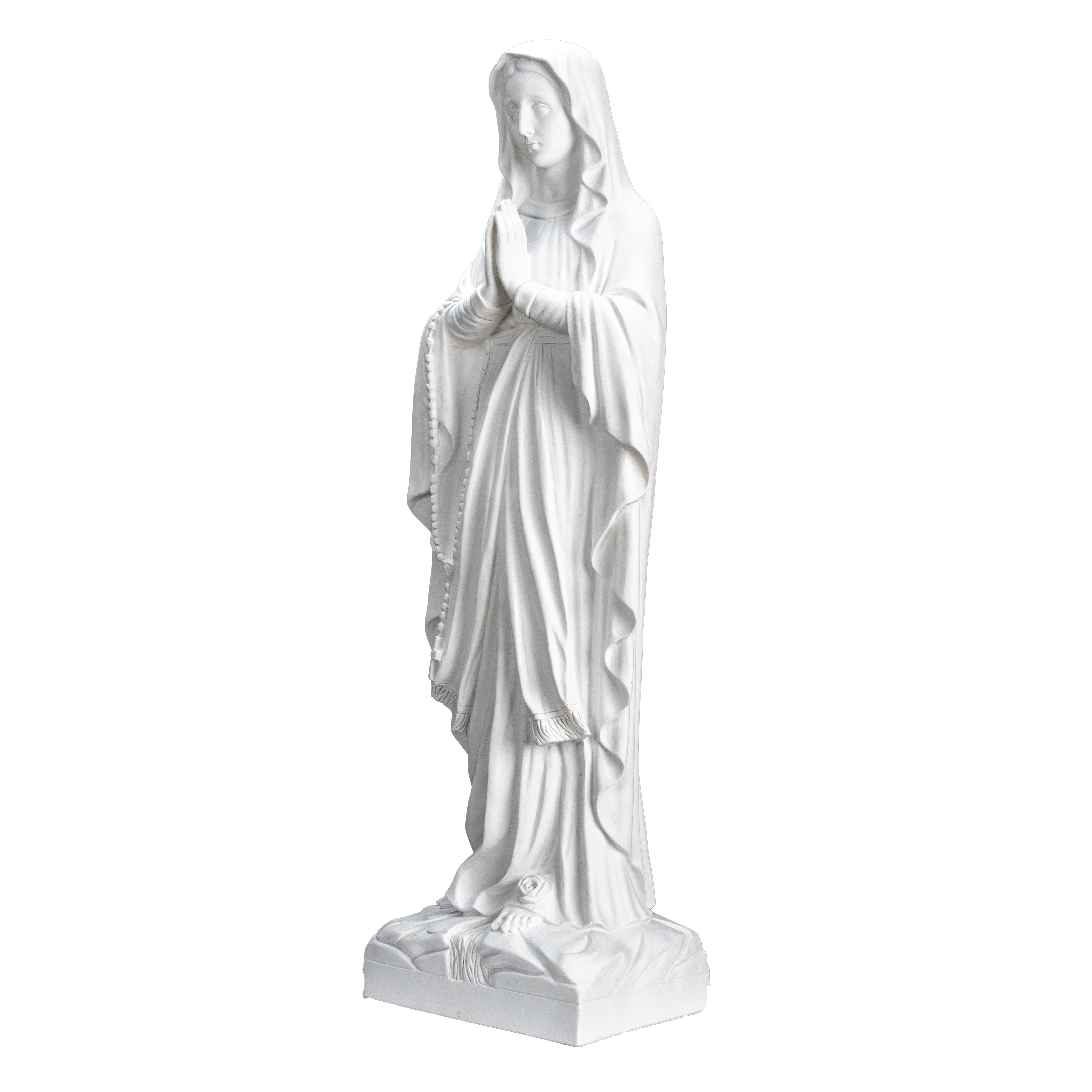 White Statue of Our Lady of Lourdes / Estatua Blanca Nuestra Senora de Lourdes