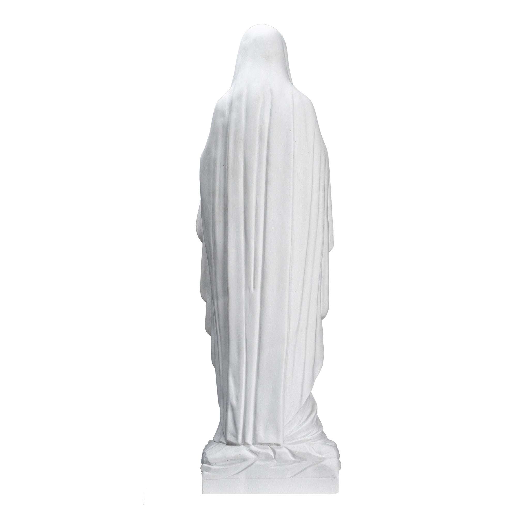 White Statue of Our Lady of Lourdes / Estatua Blanca Nuestra Senora de Lourdes