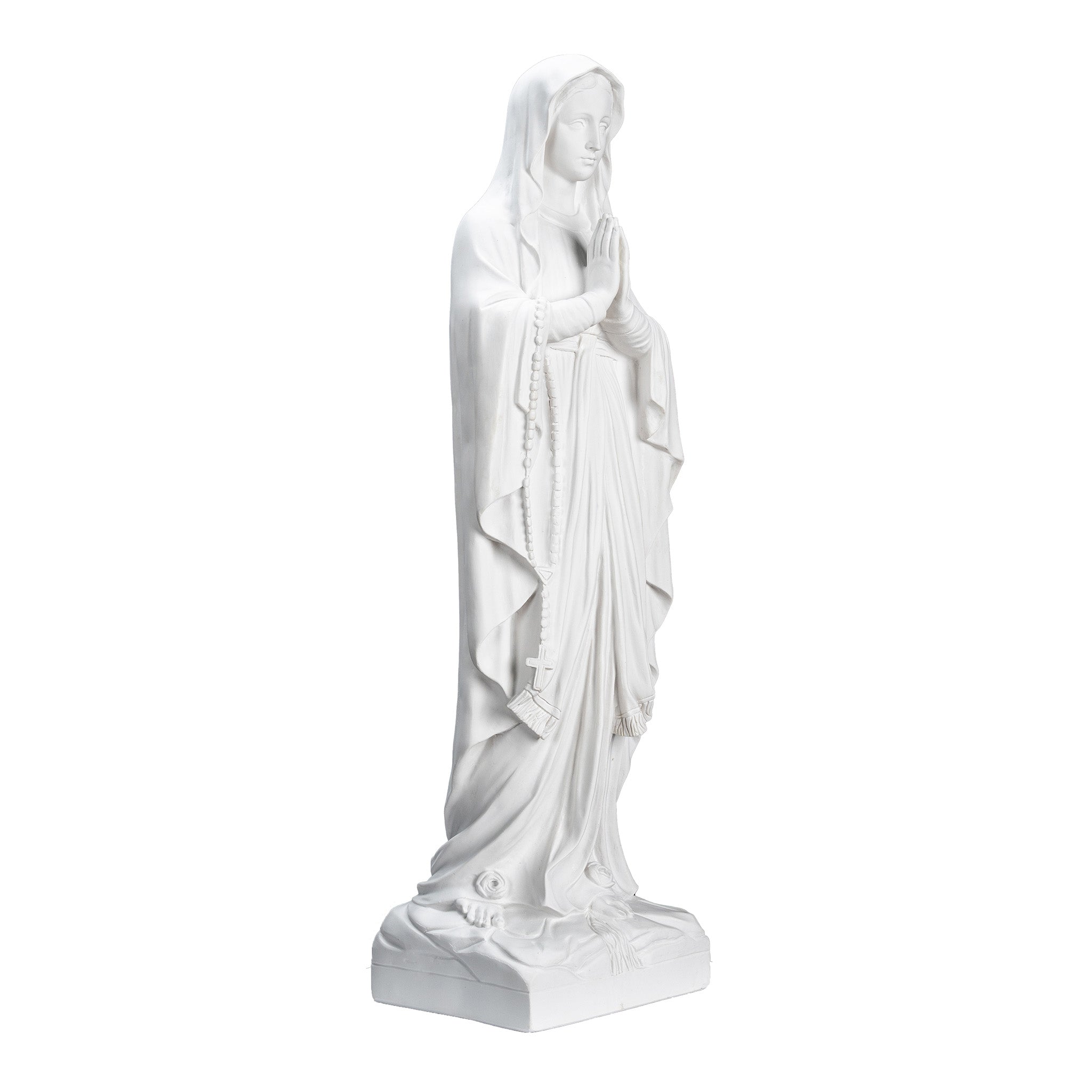 White Statue of Our Lady of Lourdes / Estatua Blanca Nuestra Senora de Lourdes