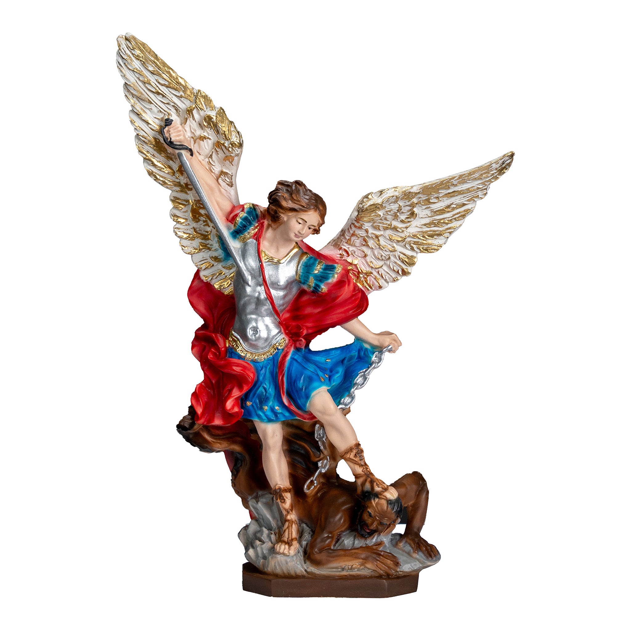 The Faith Gift Shop Saint Michael The Archangel statue - Hand Painted in Italy - Our Tuscany Collection - Estatua de San Miguel Arcangel