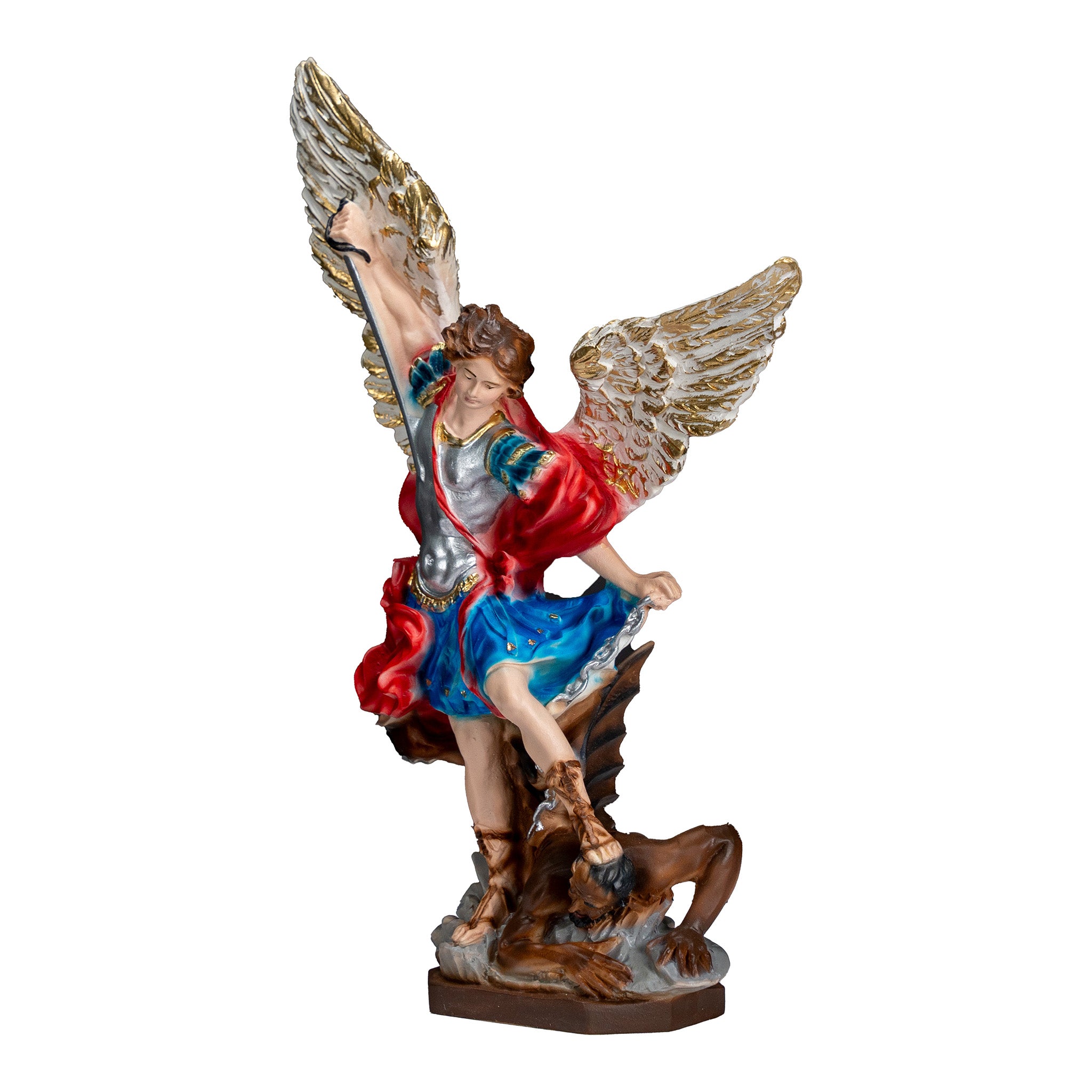 The Faith Gift Shop Saint Michael The Archangel statue - Hand Painted in Italy - Our Tuscany Collection - Estatua de San Miguel Arcangel