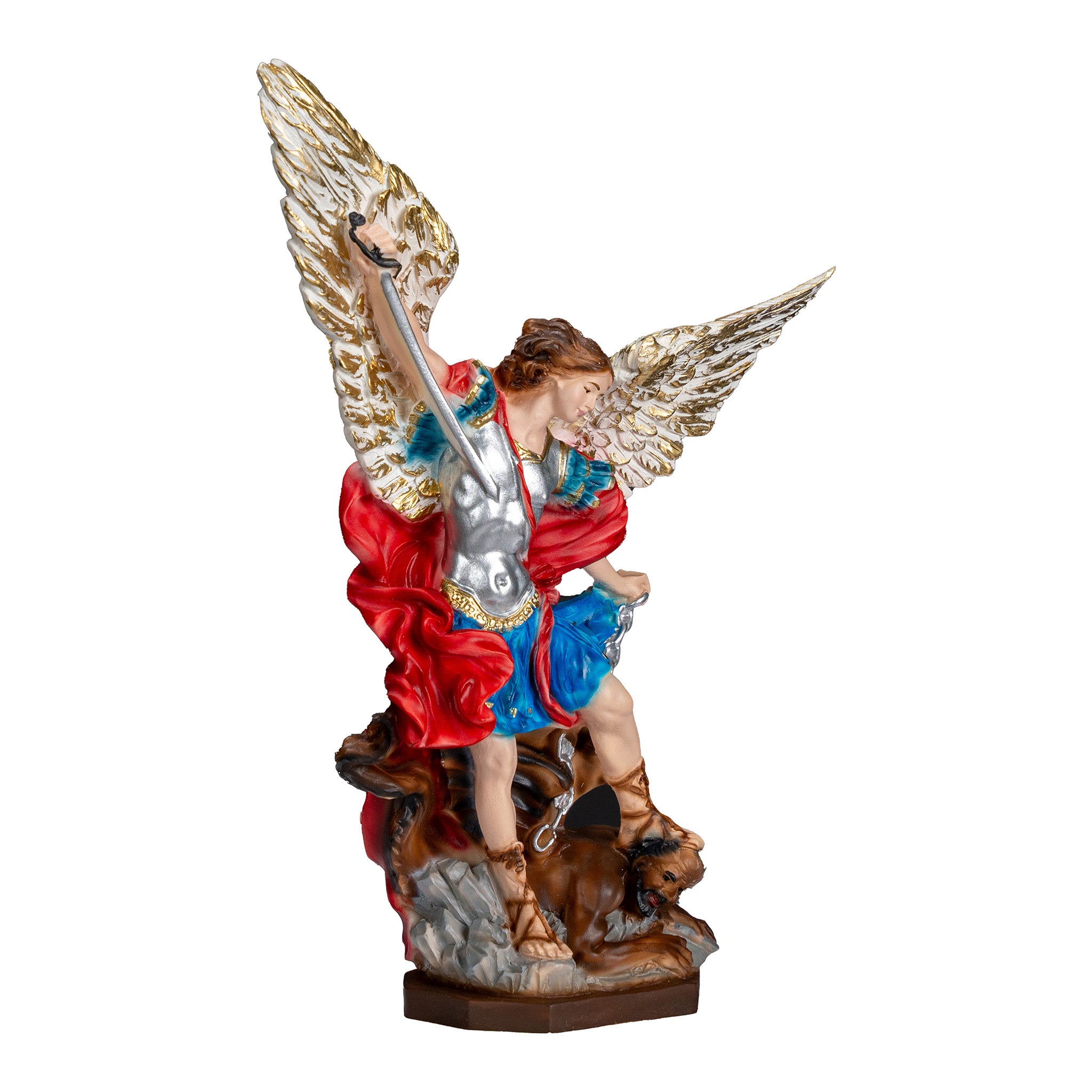 The Faith Gift Shop Saint Michael The Archangel statue - Hand Painted in Italy - Our Tuscany Collection - Estatua de San Miguel Arcangel