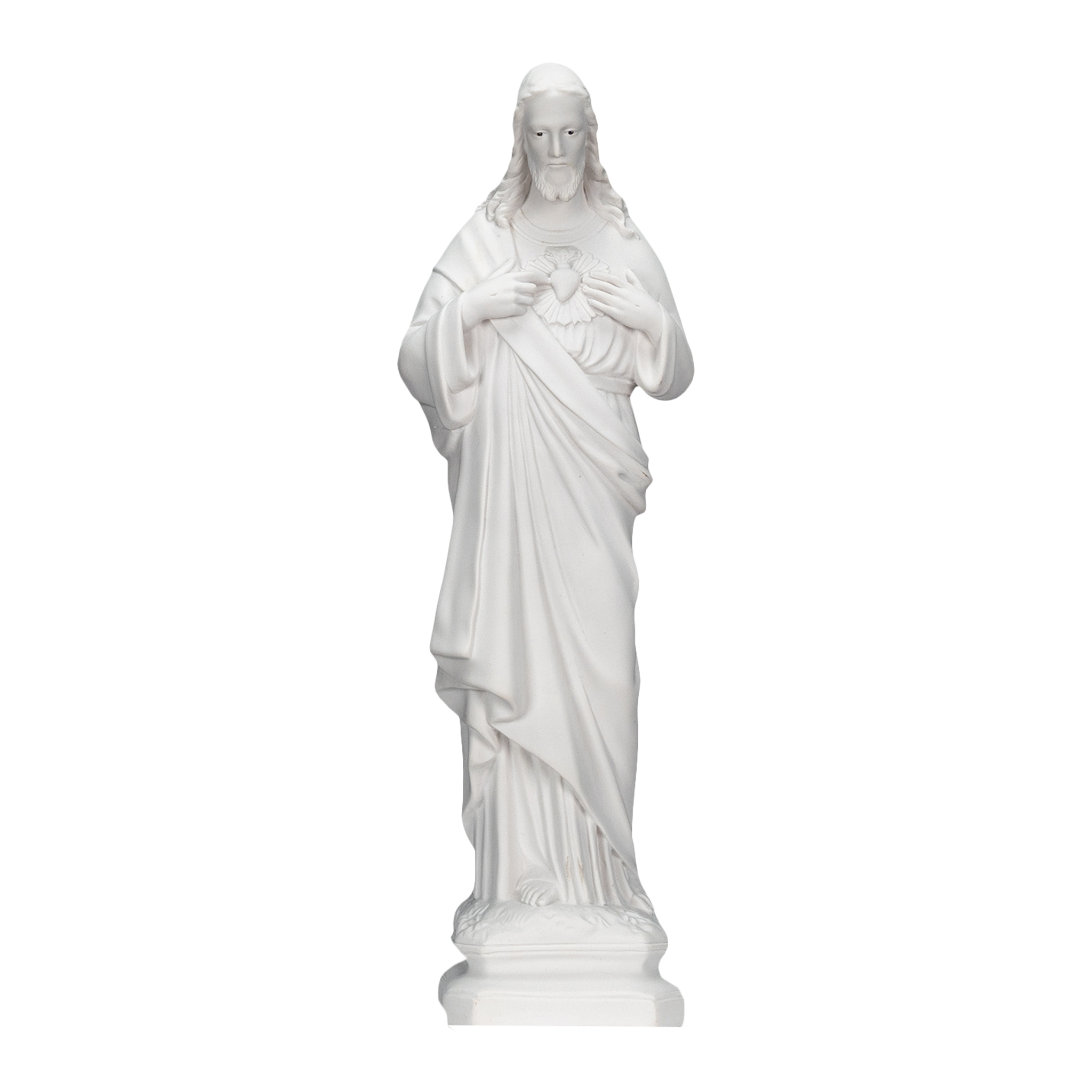 White Statues of The Sacred Heart of Jesus with hand painted eyes / Imagenes Blancas Sagrado Corazon de Jesus con ojos pintados a mano