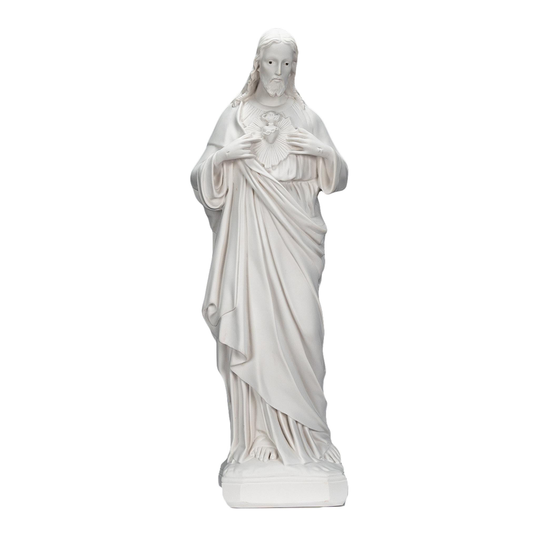 White Statues of The Sacred Heart of Jesus with hand painted eyes / Imagenes Blancas Sagrado Corazon de Jesus con ojos pintados a mano