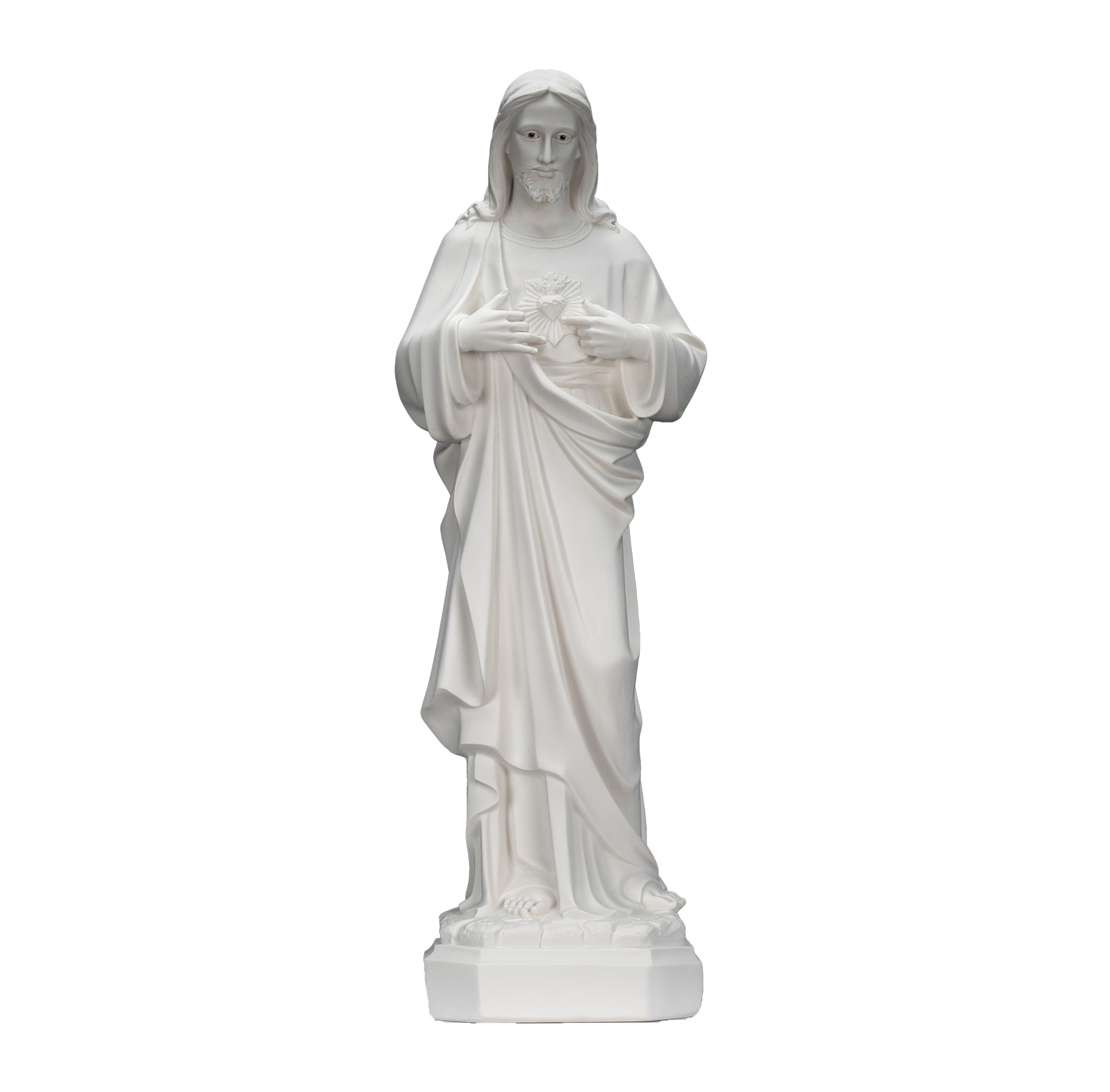 White Statues of The Sacred Heart of Jesus with hand painted eyes / Imagenes Blancas Sagrado Corazon de Jesus con ojos pintados a mano