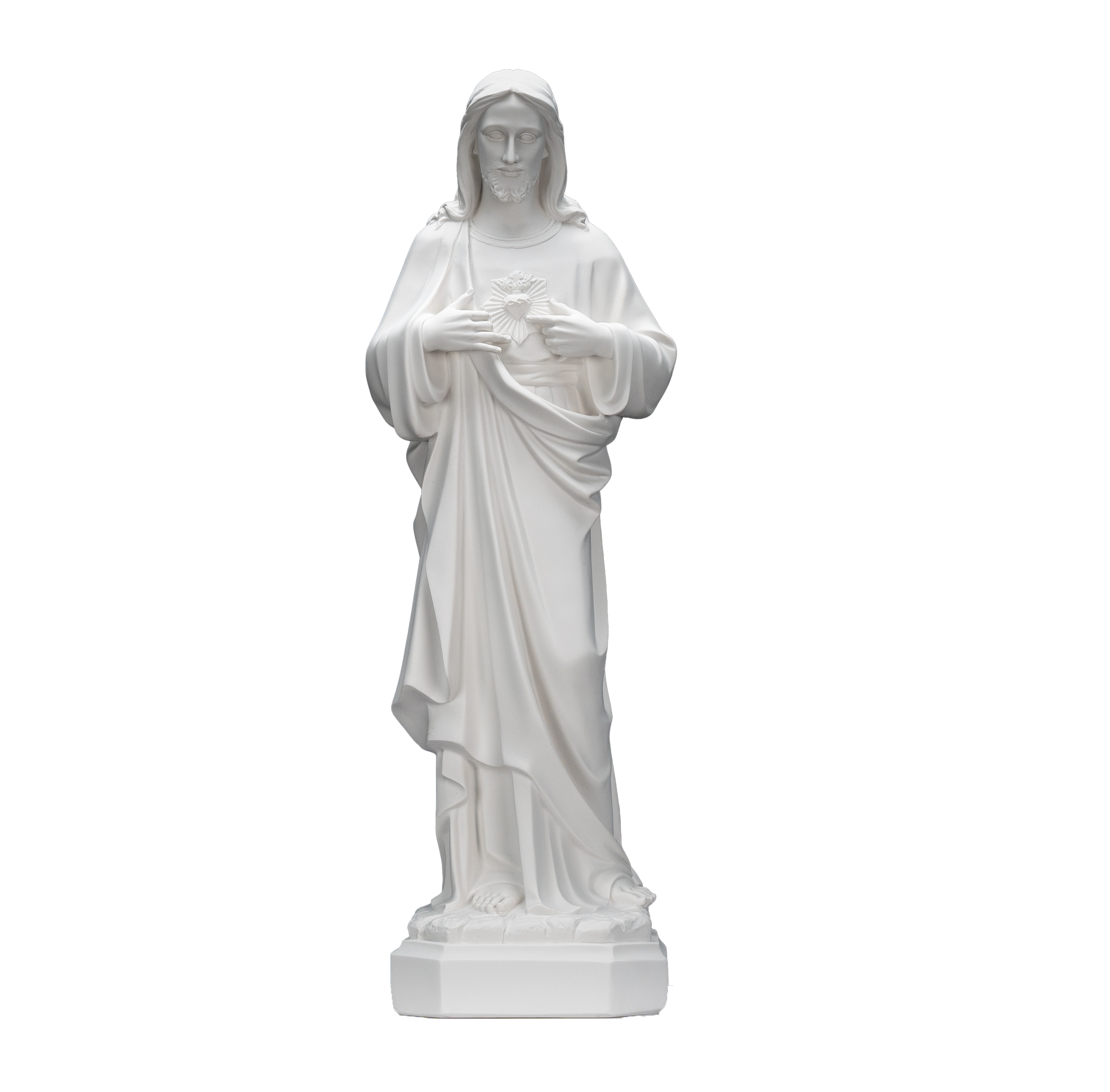 White Statues of The Sacred Heart of Jesus / Imagenes Blancas Sagrado Corazon de Jesus