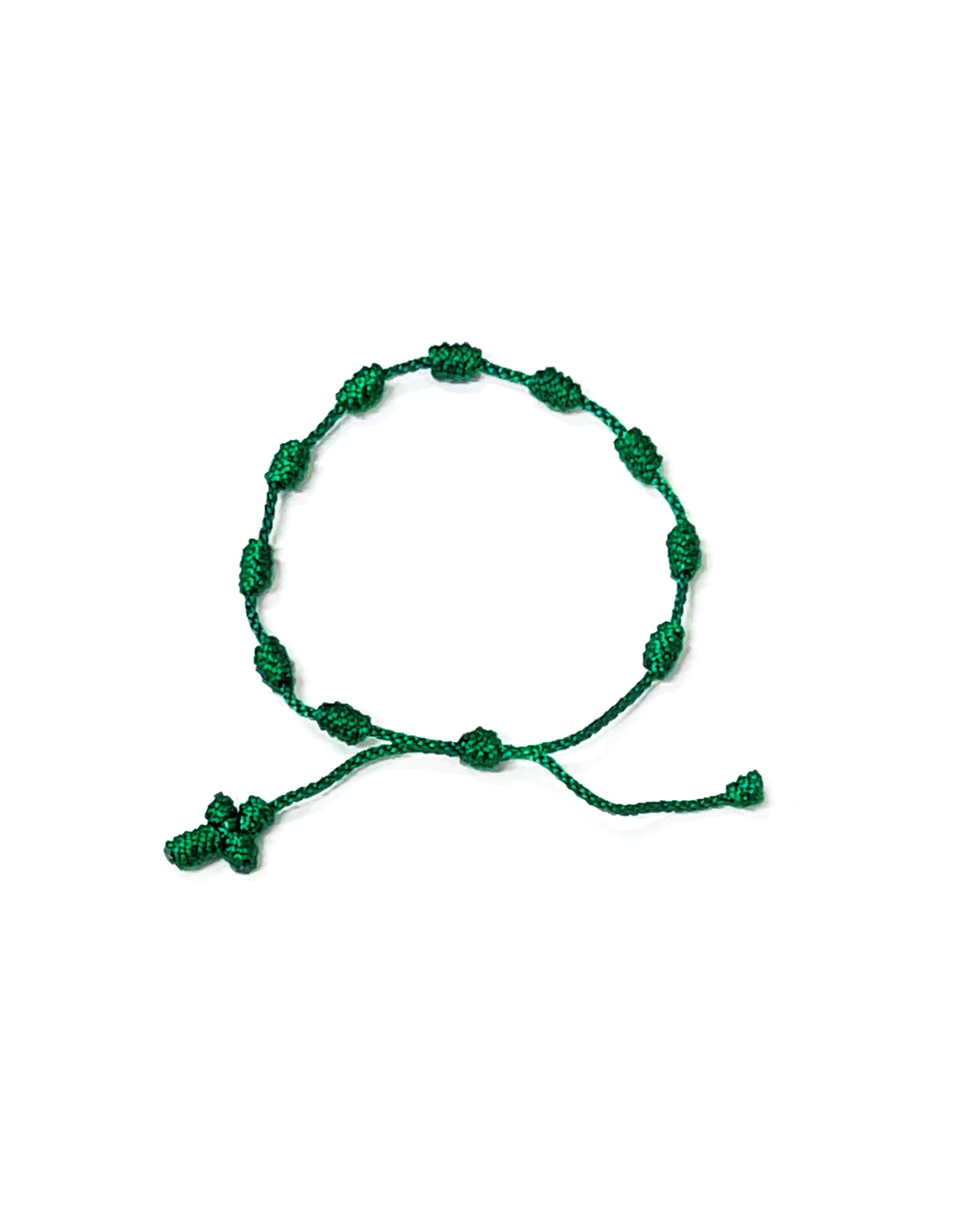 Decade bracelet knotted with strings in bright colors