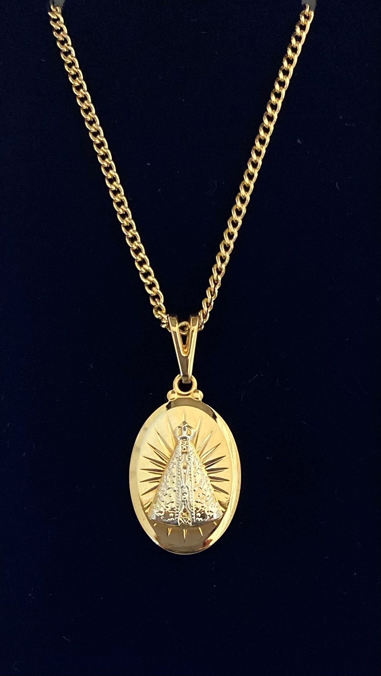 OurLady of Charity Charm and Chain 14k GF