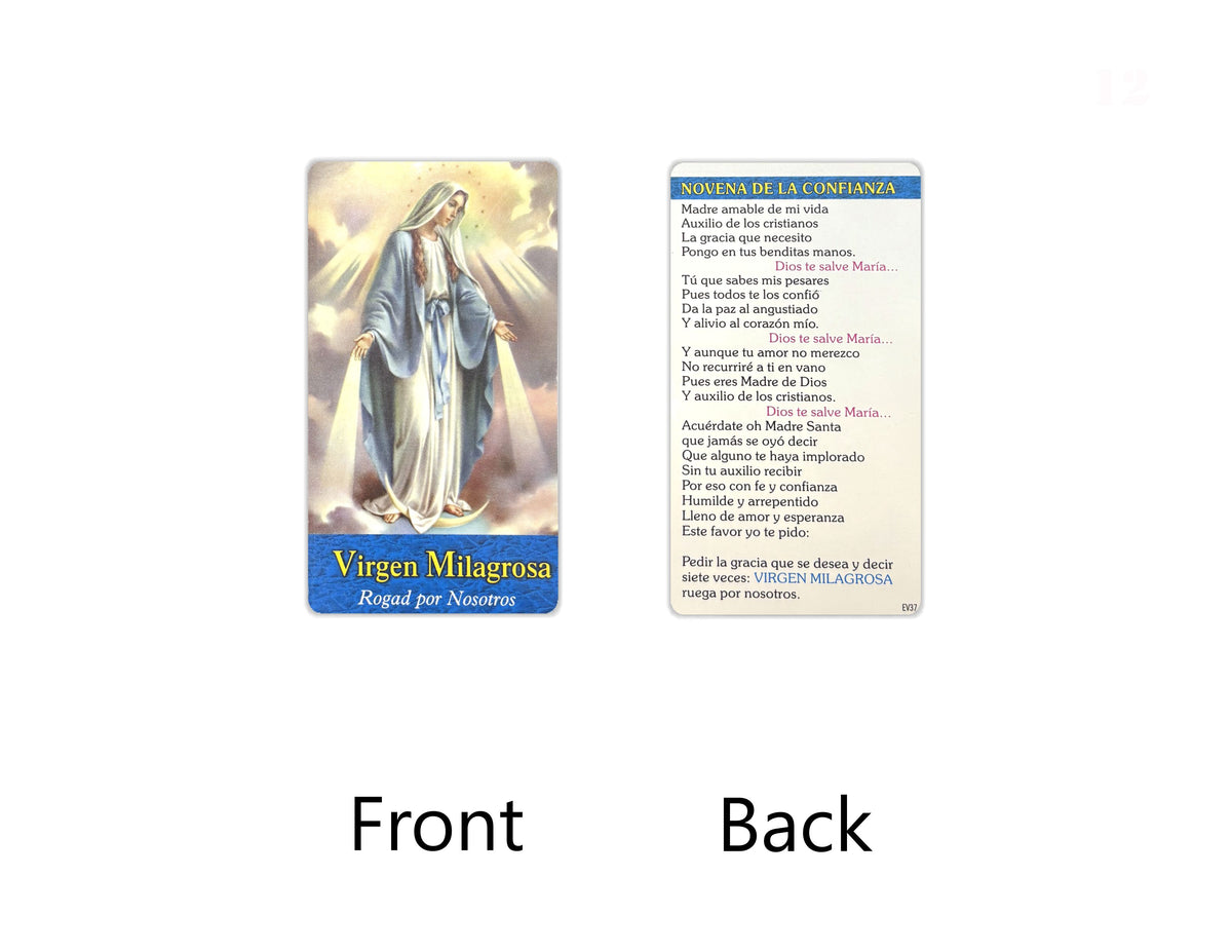 Estampas Católicas en Español – Prayer Holy Cards in Spanish, 3.5" x 2"