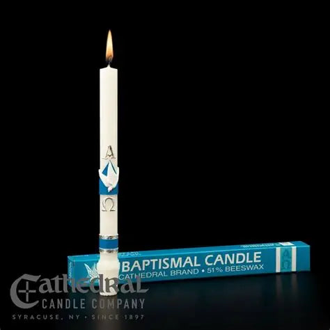 Baptism Candle - 51% Beeswax