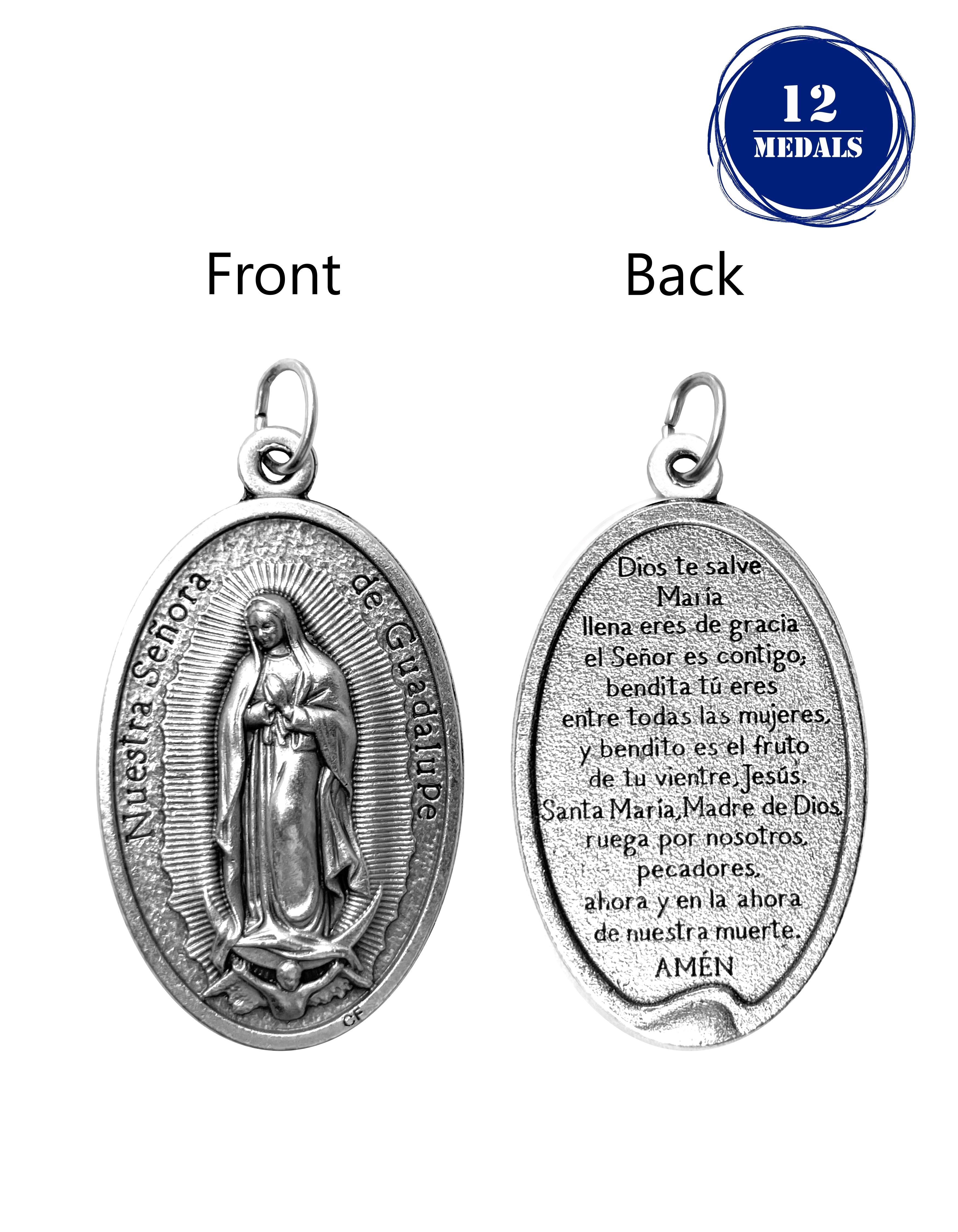 Pack of 12 Saints Medals in oxidized silver made in Italy 1.5" x 1.0"