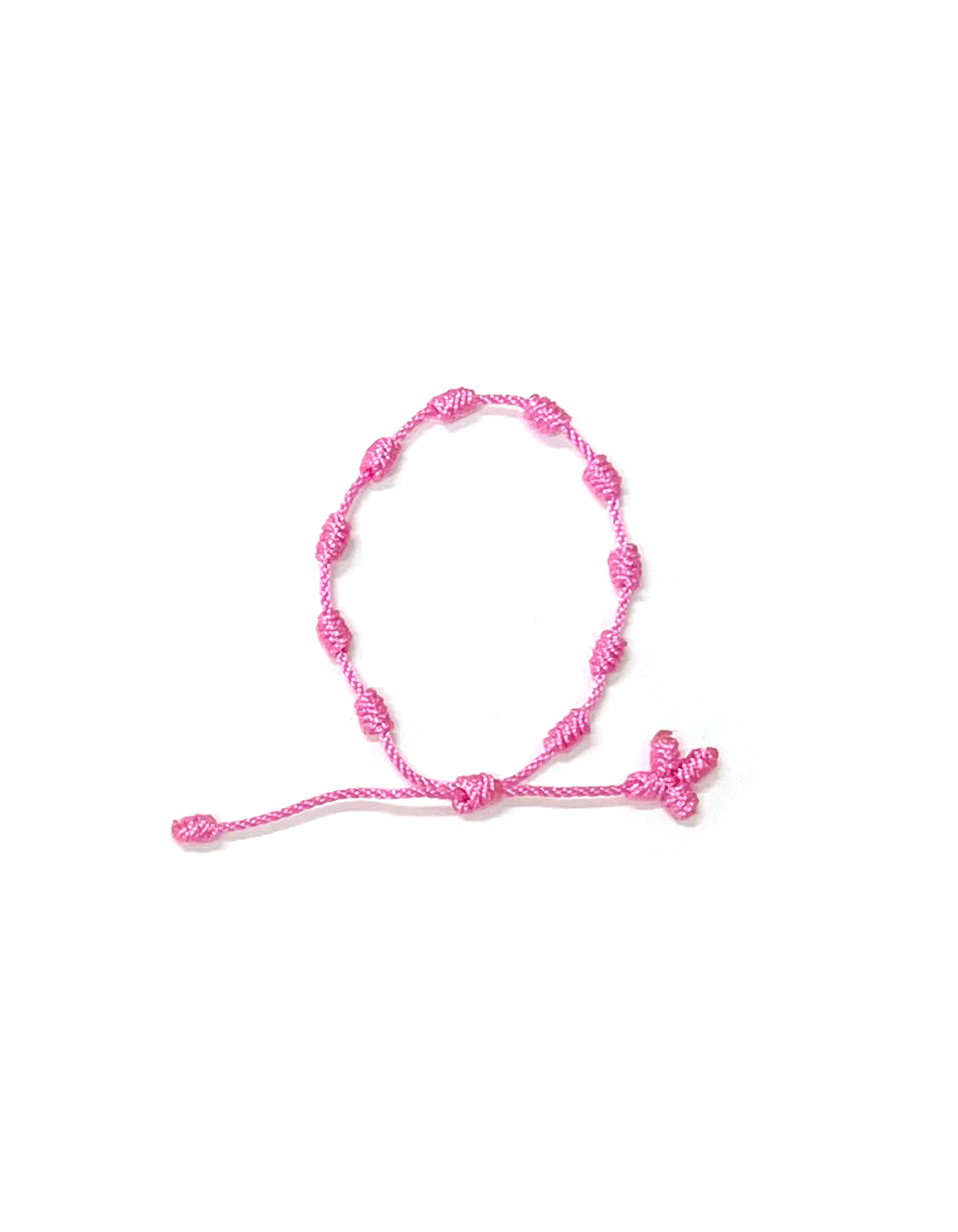 Decade bracelet knotted with strings in bright colors