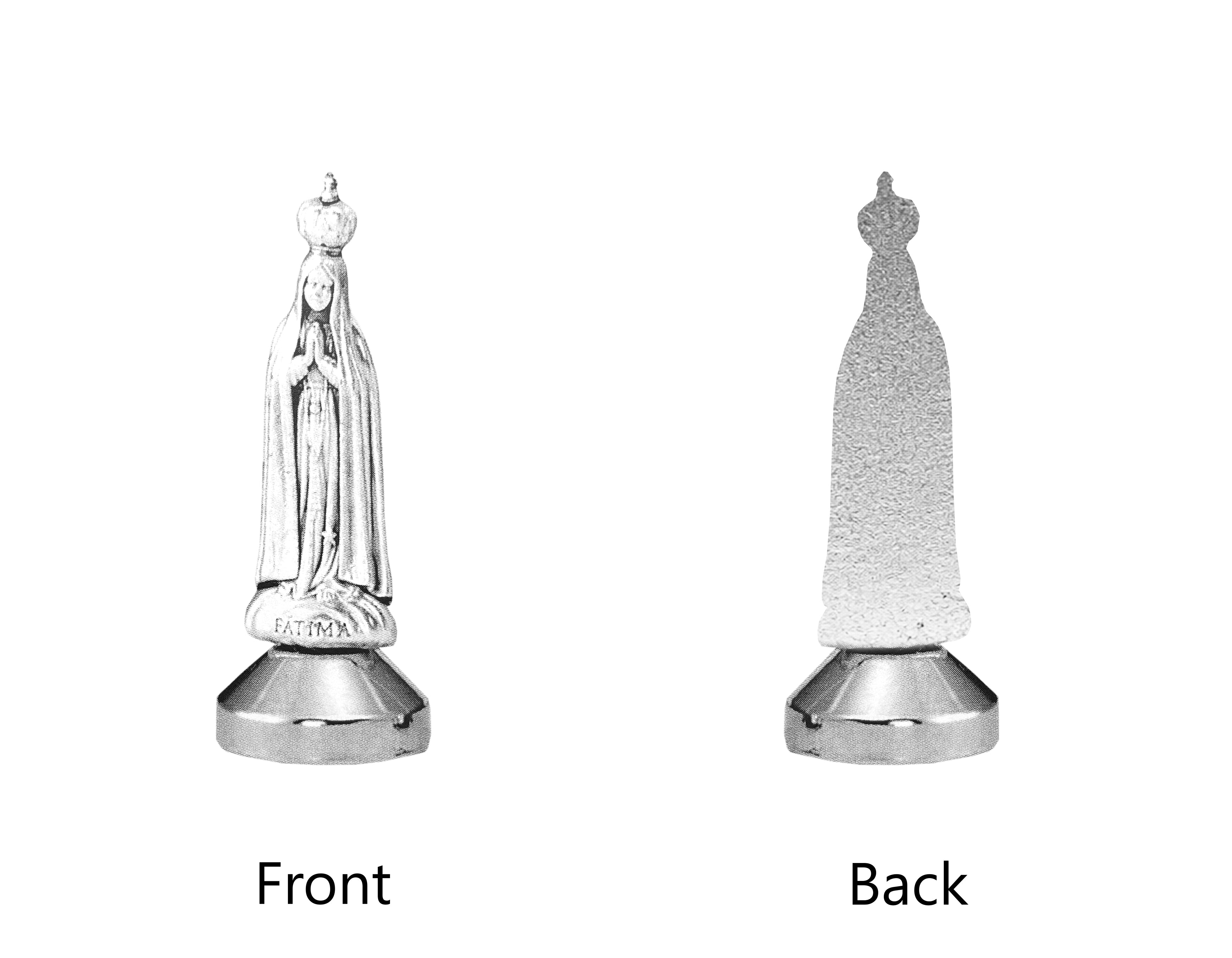Silver metal mini catholic statues