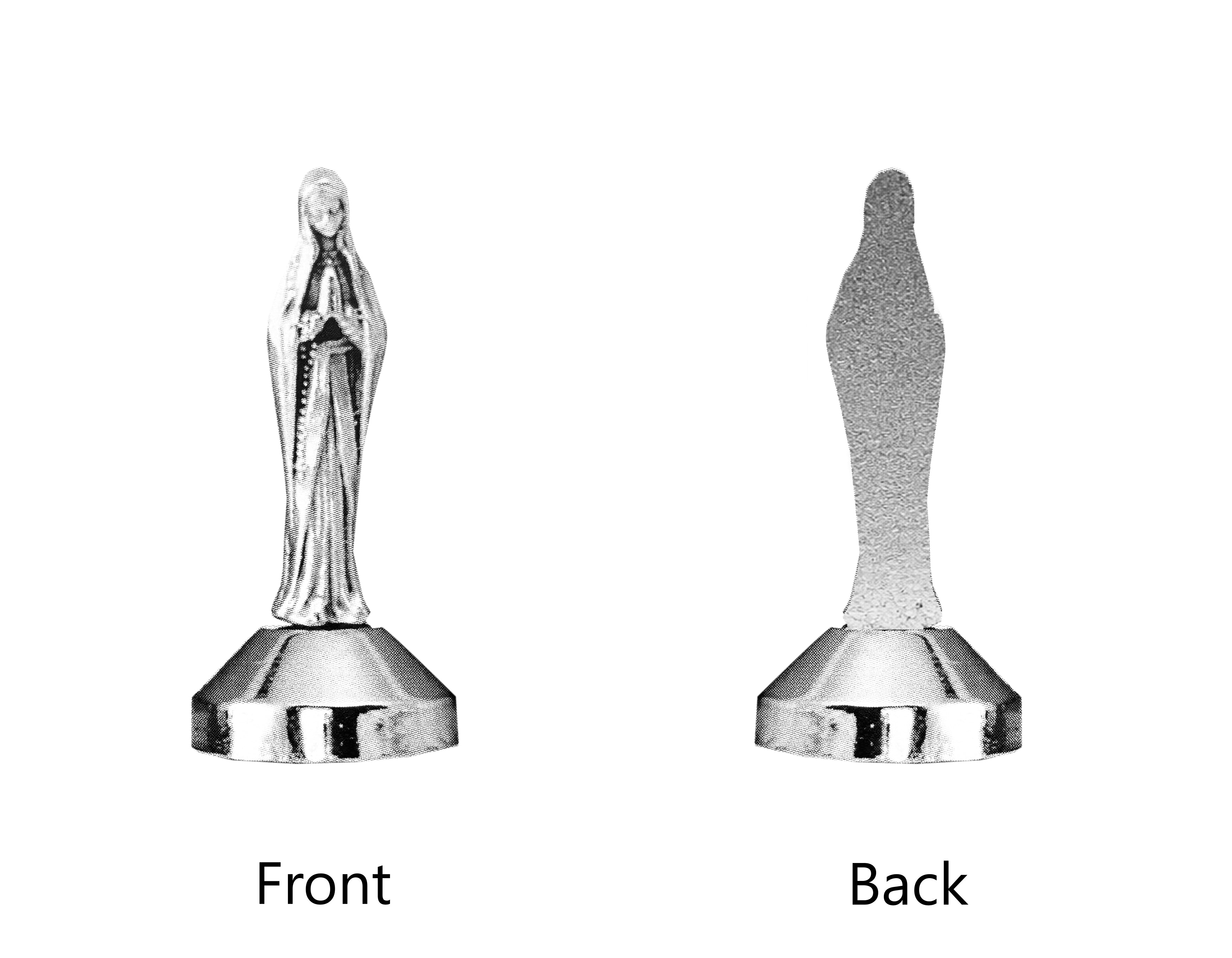Silver metal mini catholic statues
