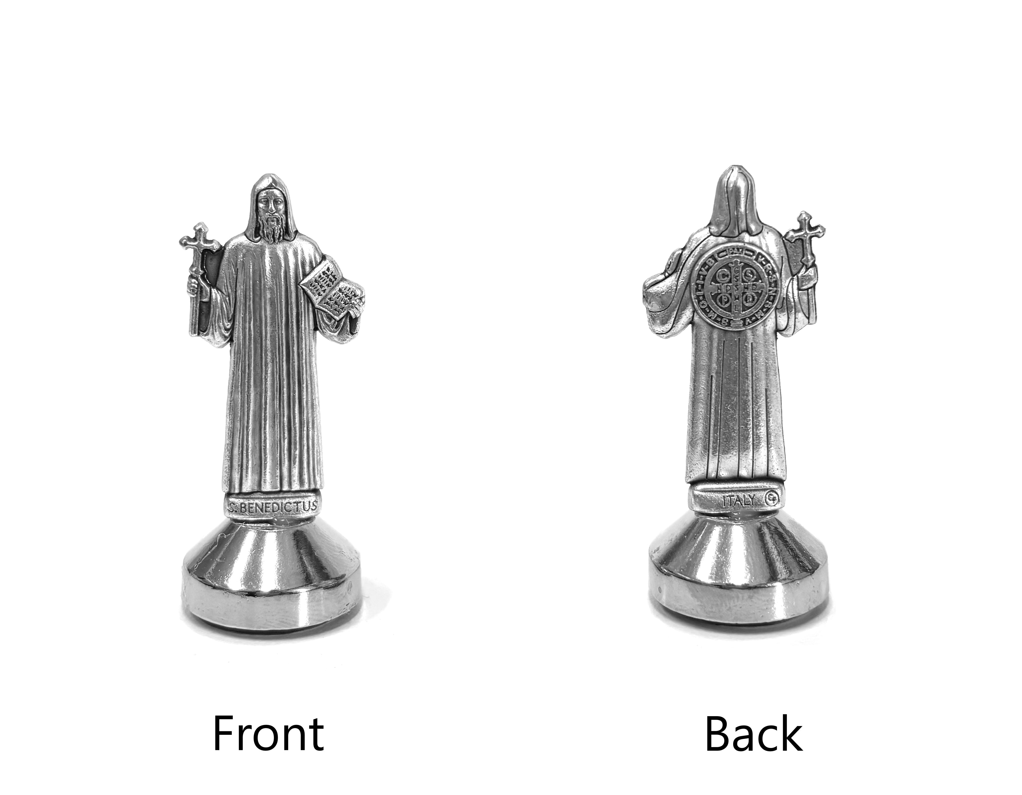 Silver metal mini catholic statues