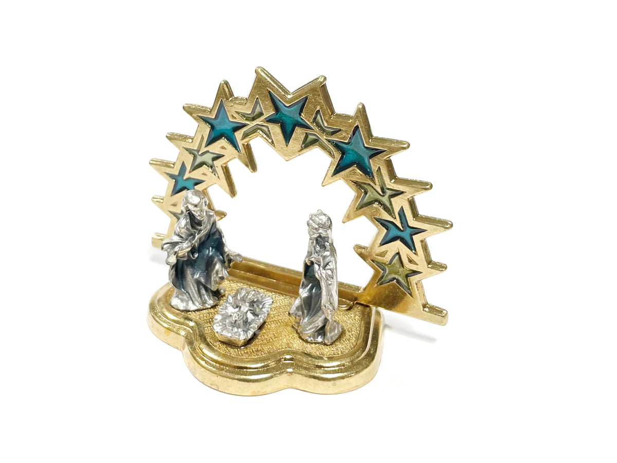 Nativity with Stars arch stained glass style