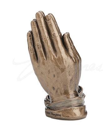 Mini Bronze Praying Hands statue.