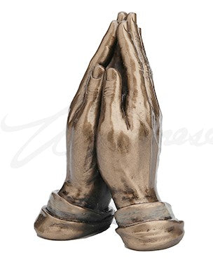 Mini Bronze Praying Hands statue.