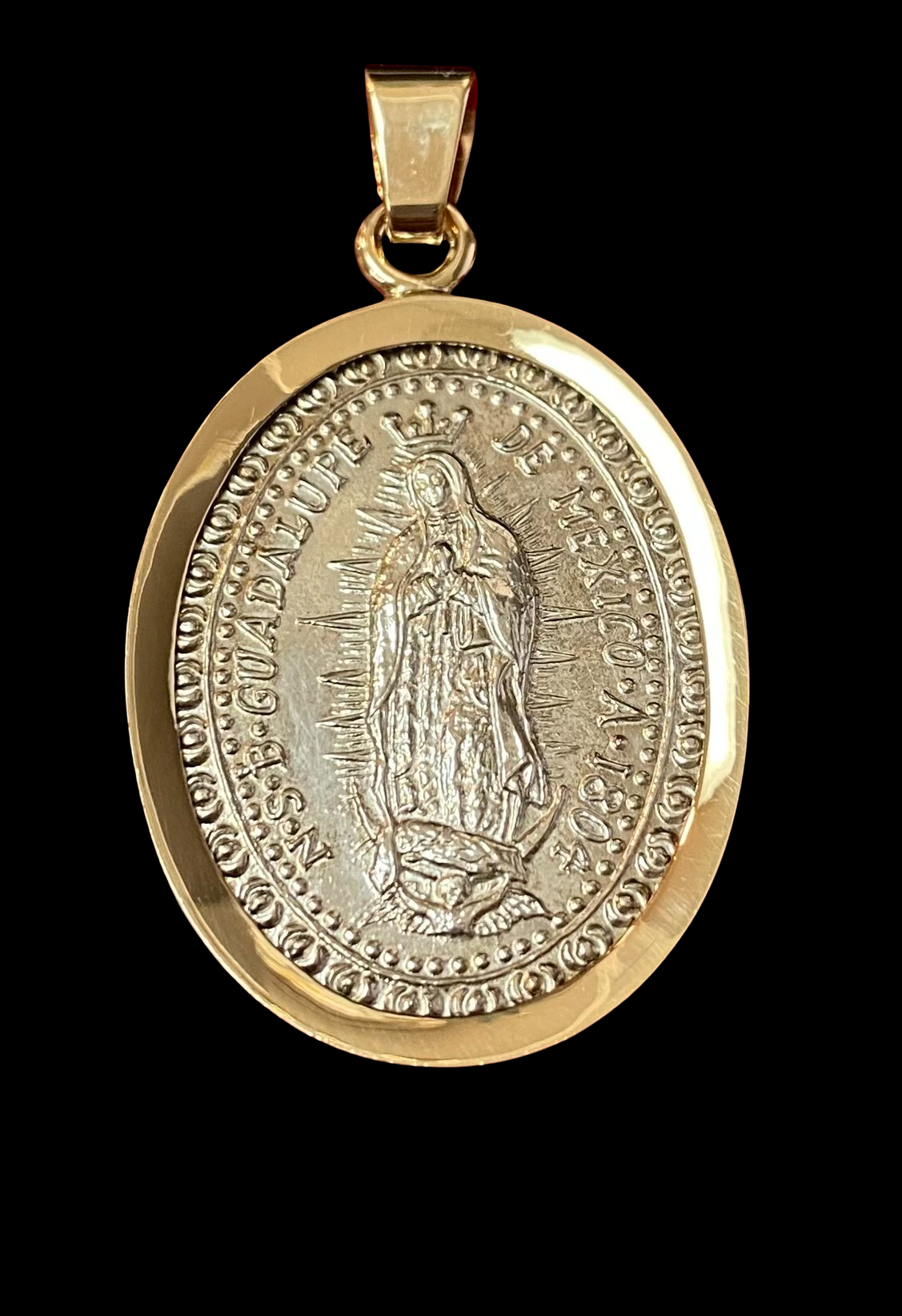 14k Gold Virgen de Guadalupe Large Medal