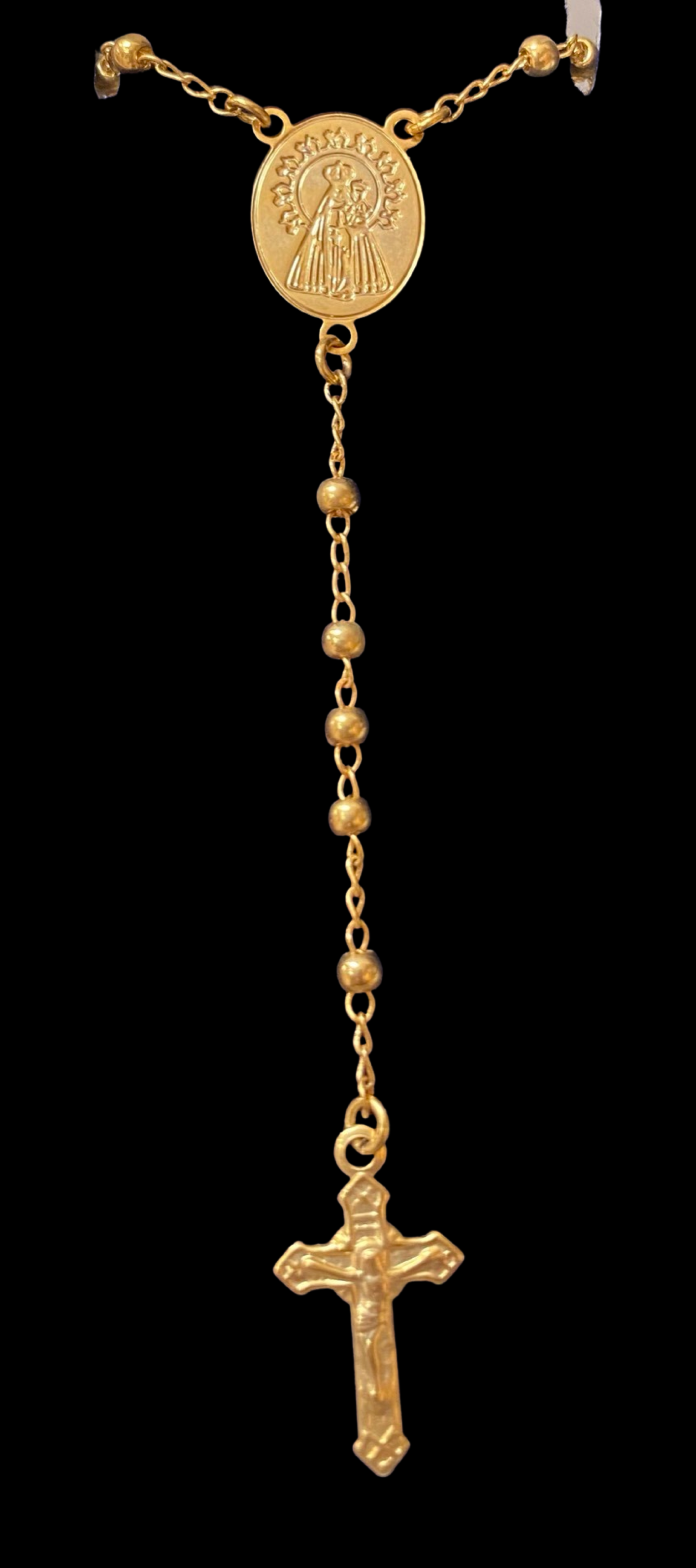 Caridad del Cobre 18k GF Rosary Necklace