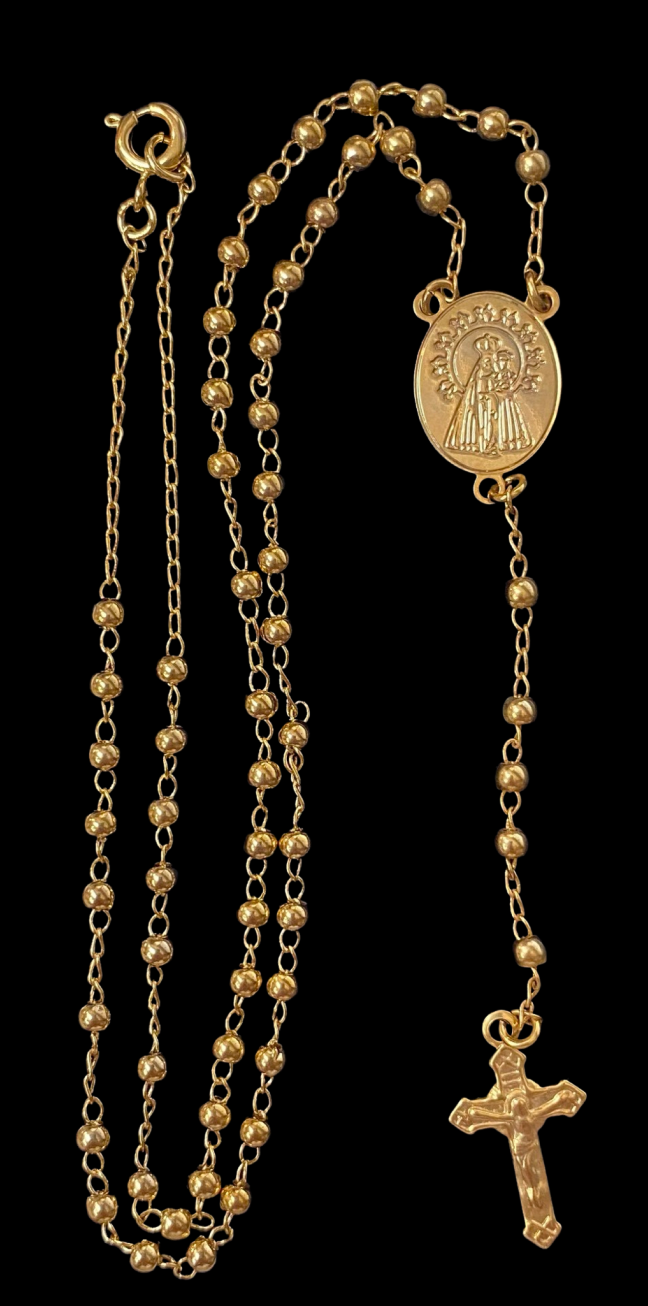 Caridad del Cobre 18k GF Rosary Necklace