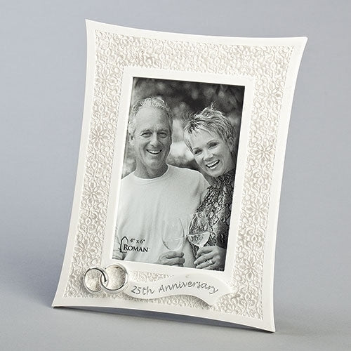 8.75"H LACE 25TH ANNIVERSARY FRAME 4X6