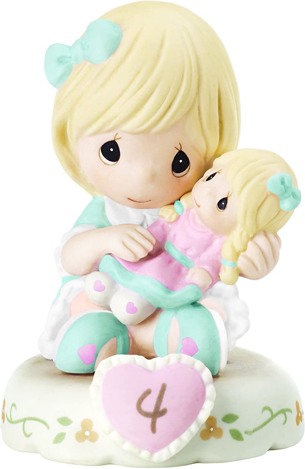 Precious Moments 152010 "Growing In Grace, Age 4" Girl Bisque Porcelain Figurine Birthday Gift