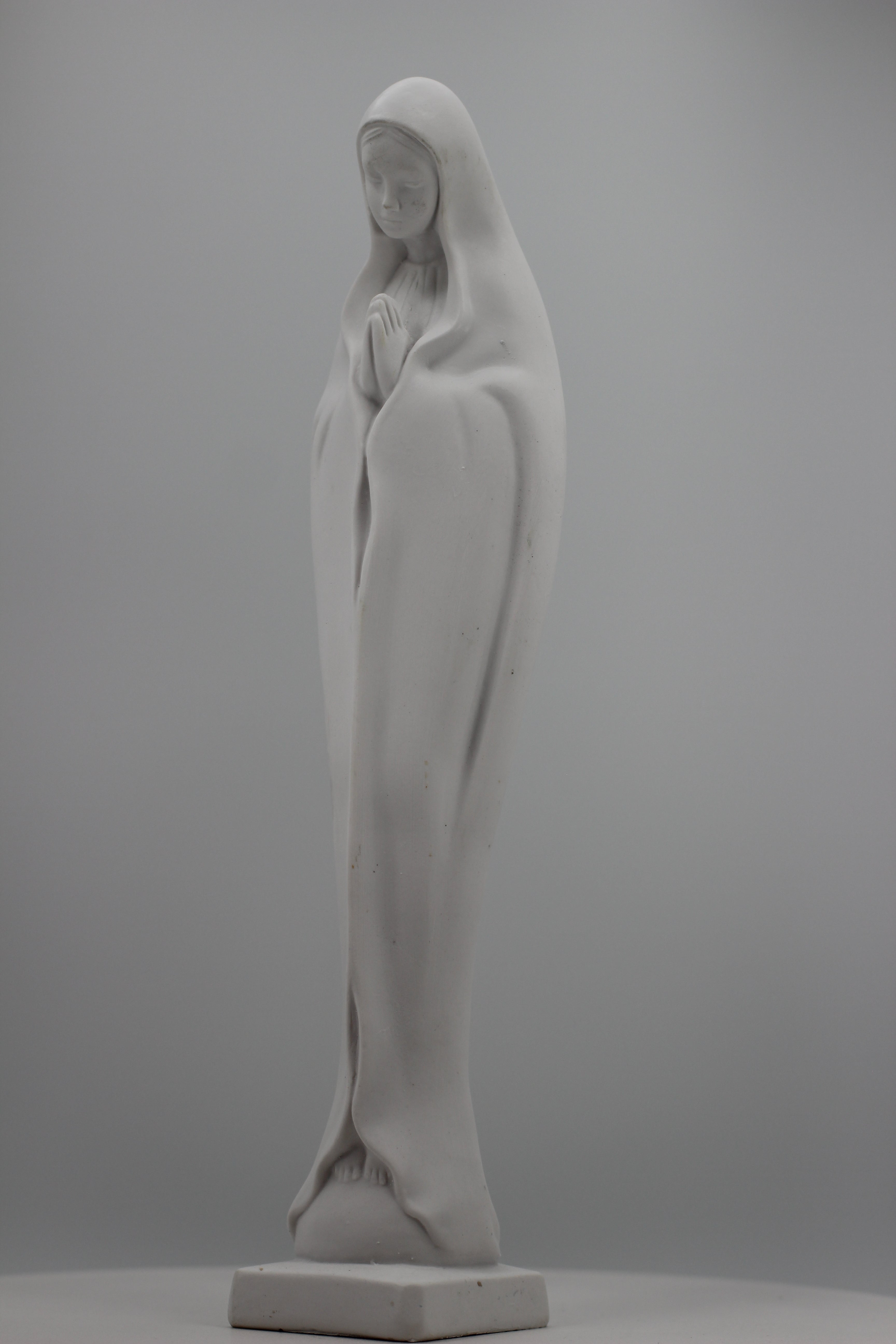 La Madonna in Prayer all White Statue by The Faith Gift Shop