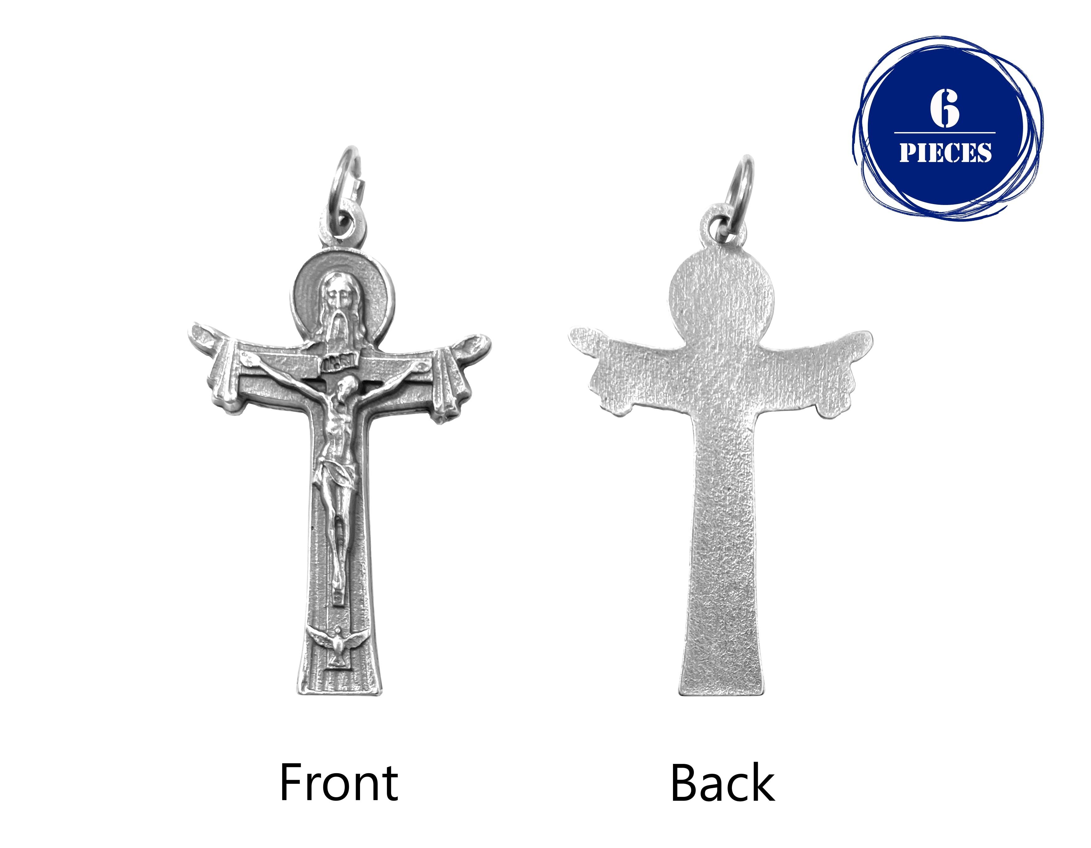 Holy Trinity Crucifix Silver Oxidized 1.5"