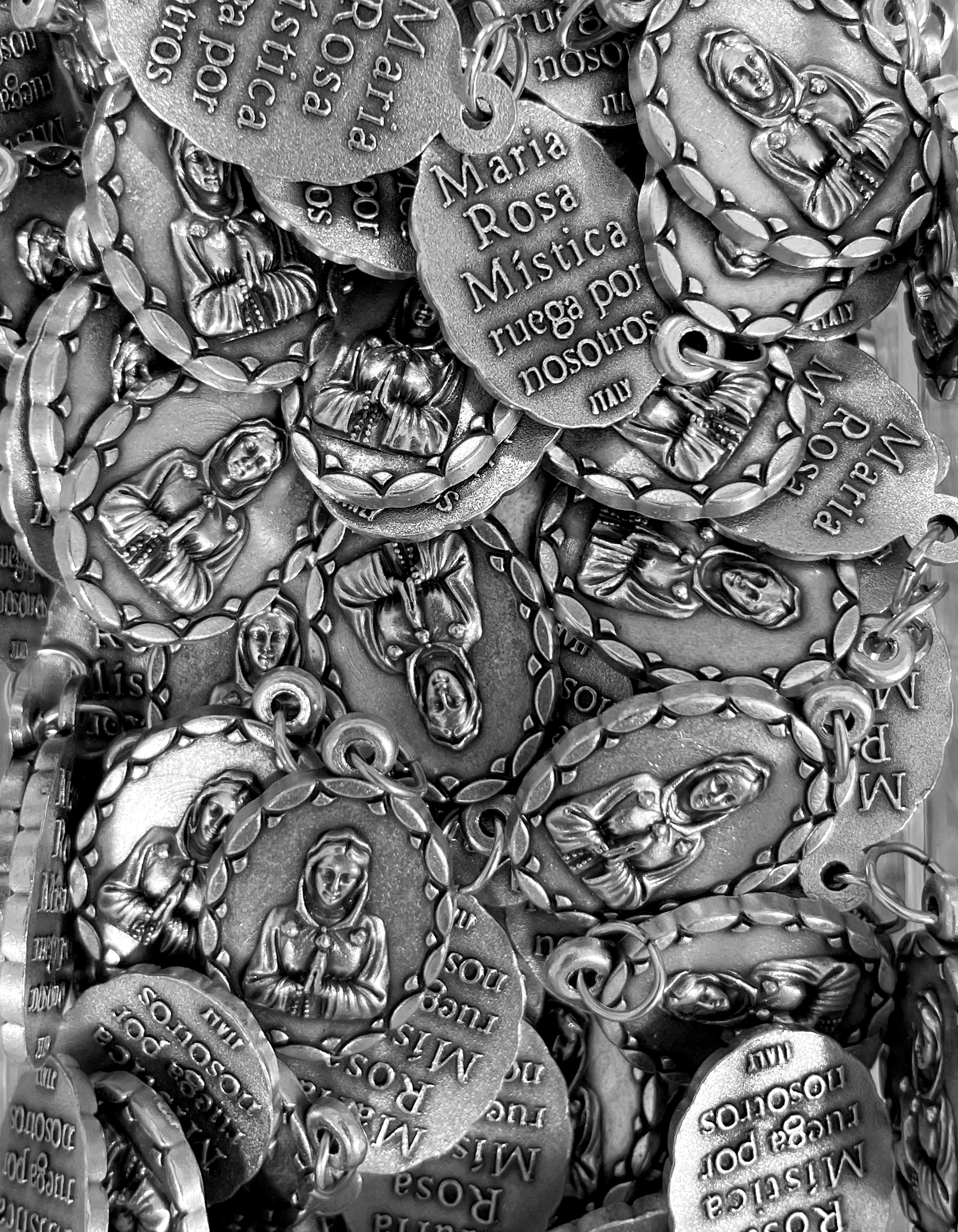 Pack of 12 Saints Medals in oxidized silver made in Italy 1.0" x 0.7"