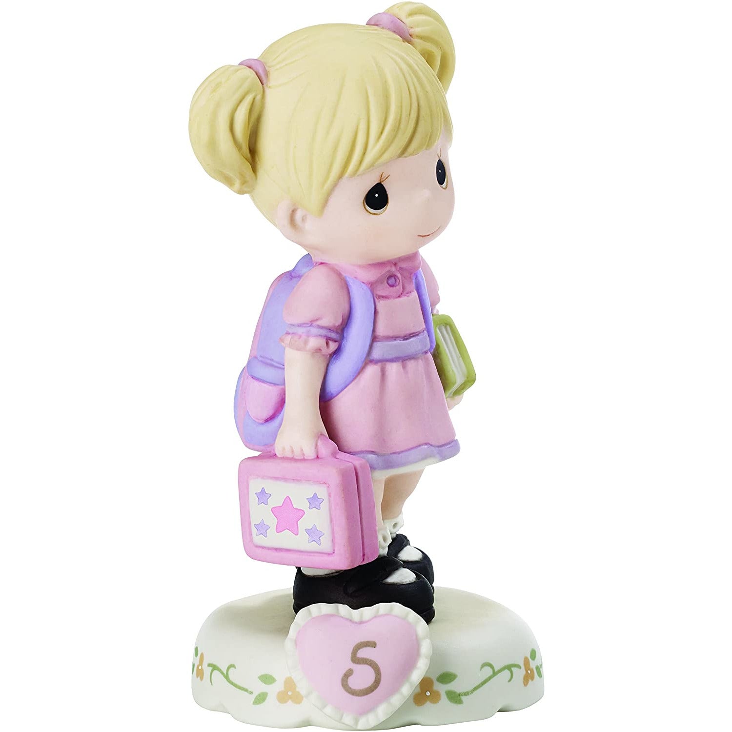 Precious Moments 152011 "Growing In Grace, Age 5" Girl Bisque Porcelain Figurine Birthday Gifts, Blonde