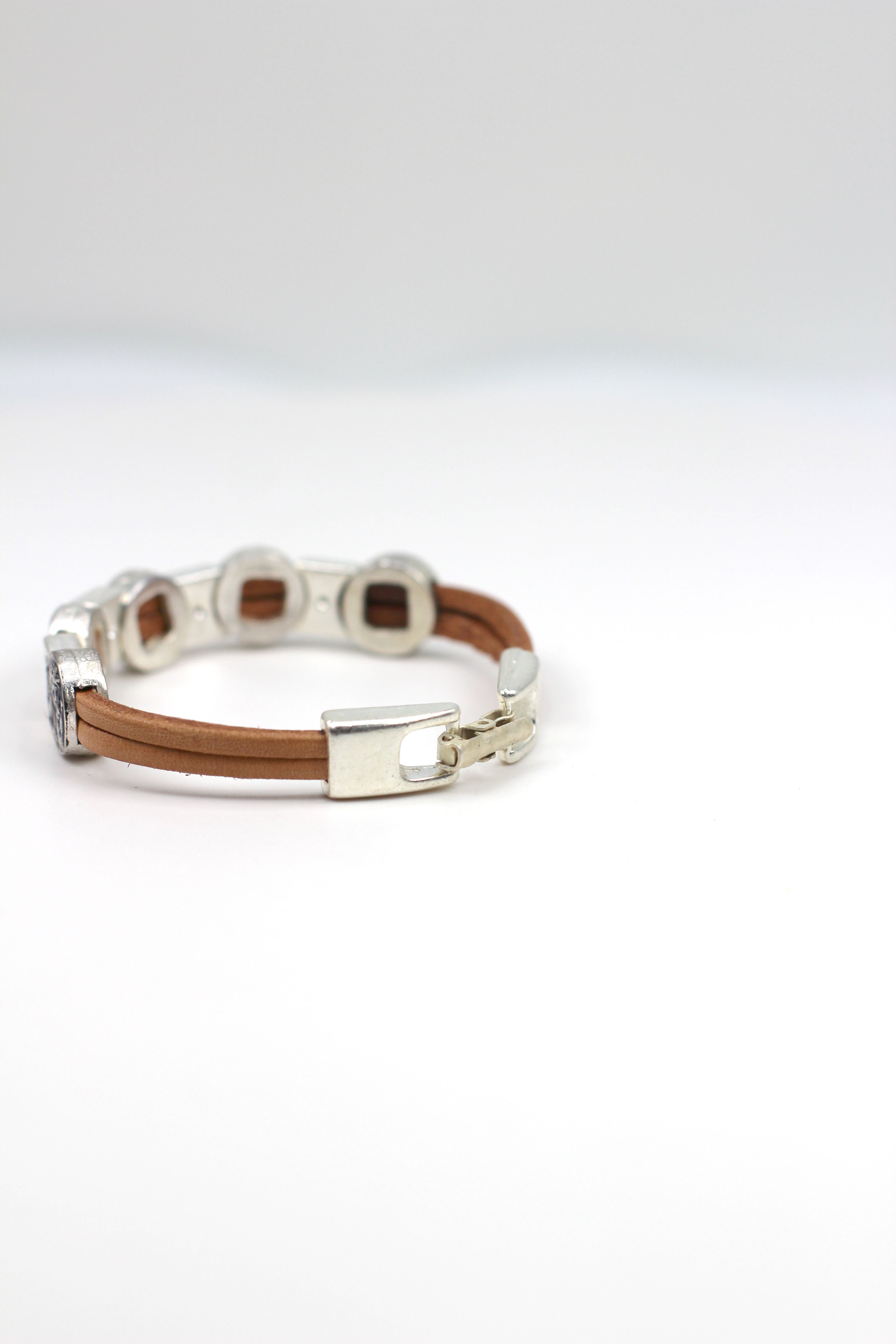 Vintage Bracelet of Virgen Mary, St. Benedict, Sacred Heart of Jesus, Guardian Angel, and The Holy Spirit handmade jewelry by Graciela's Collection