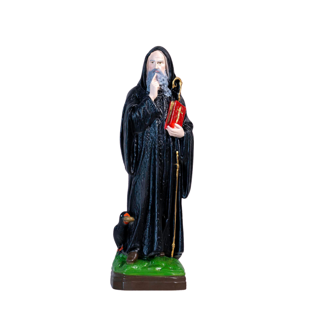 The Faith Gift Shop Saint Benedict statue - Hand Painted in Italy - Our Tuscany Collection - Estatua de San Benito