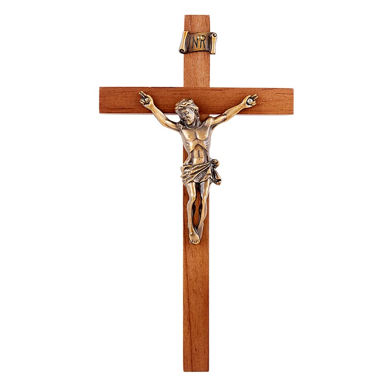 8" Crucifix - Antique Gold