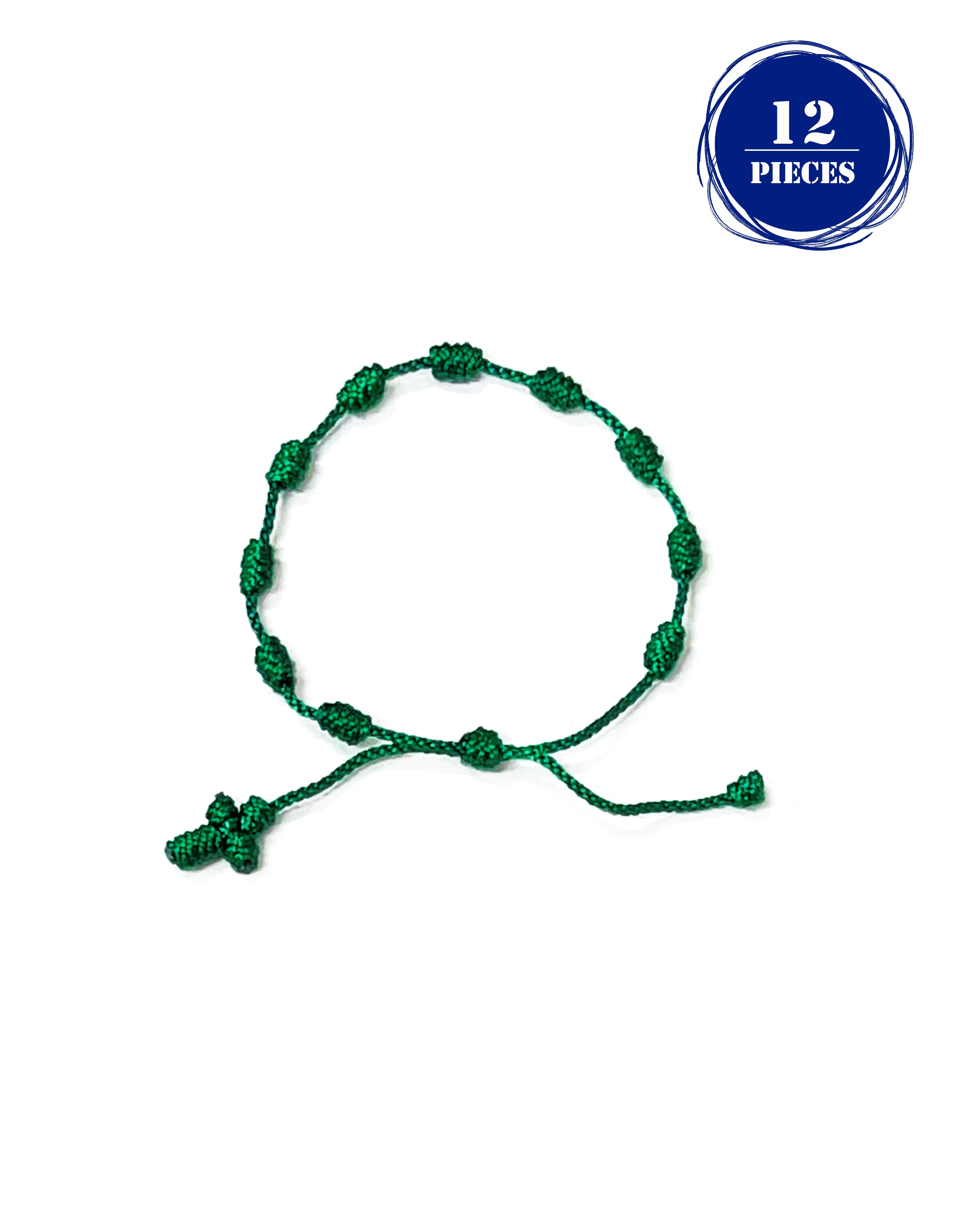 Decade bracelet knotted with strings in bright colors - Pack of 12 or 6 pieces