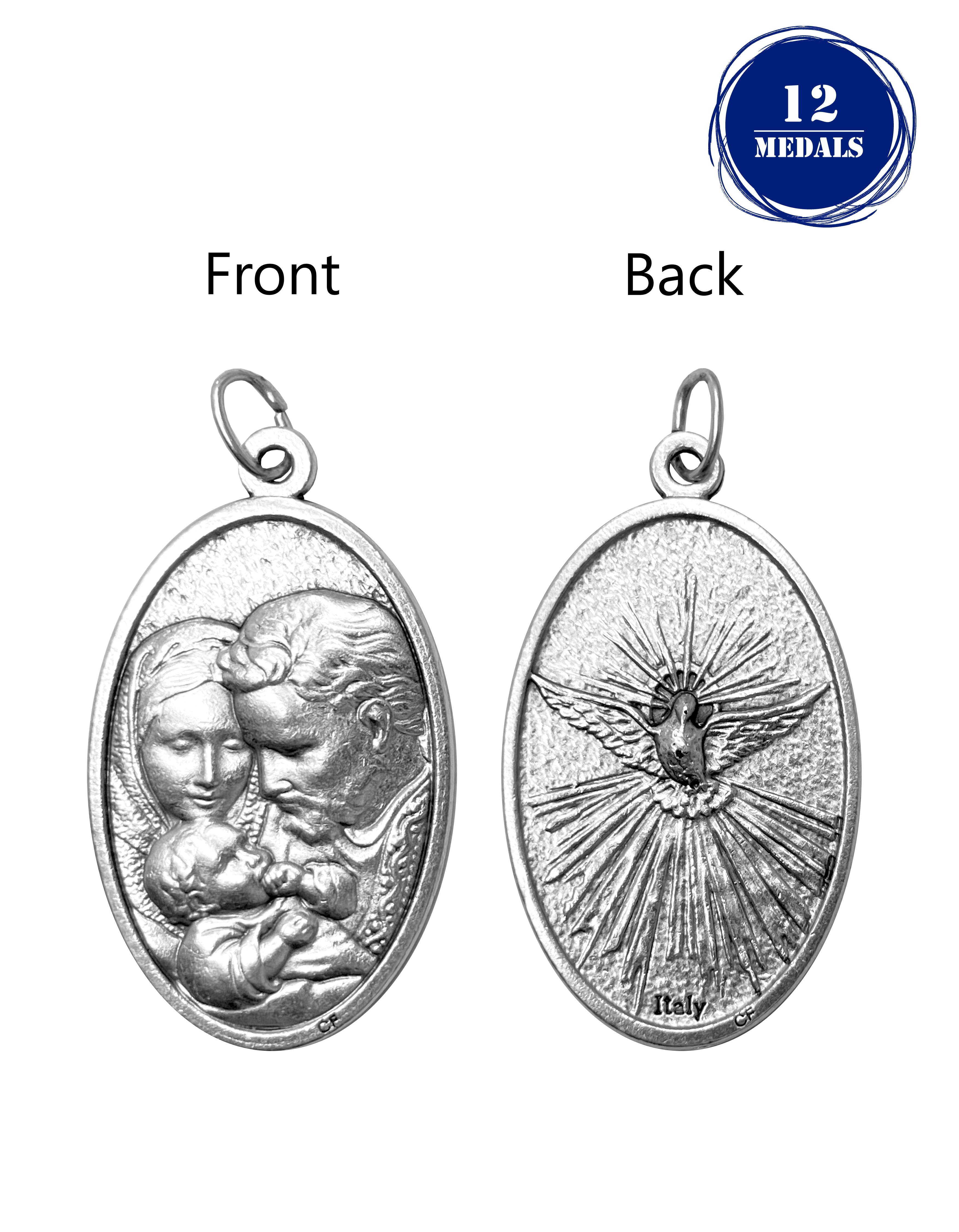 Pack of 12 Saints Medals in oxidized silver made in Italy 1.5" x 1.0"