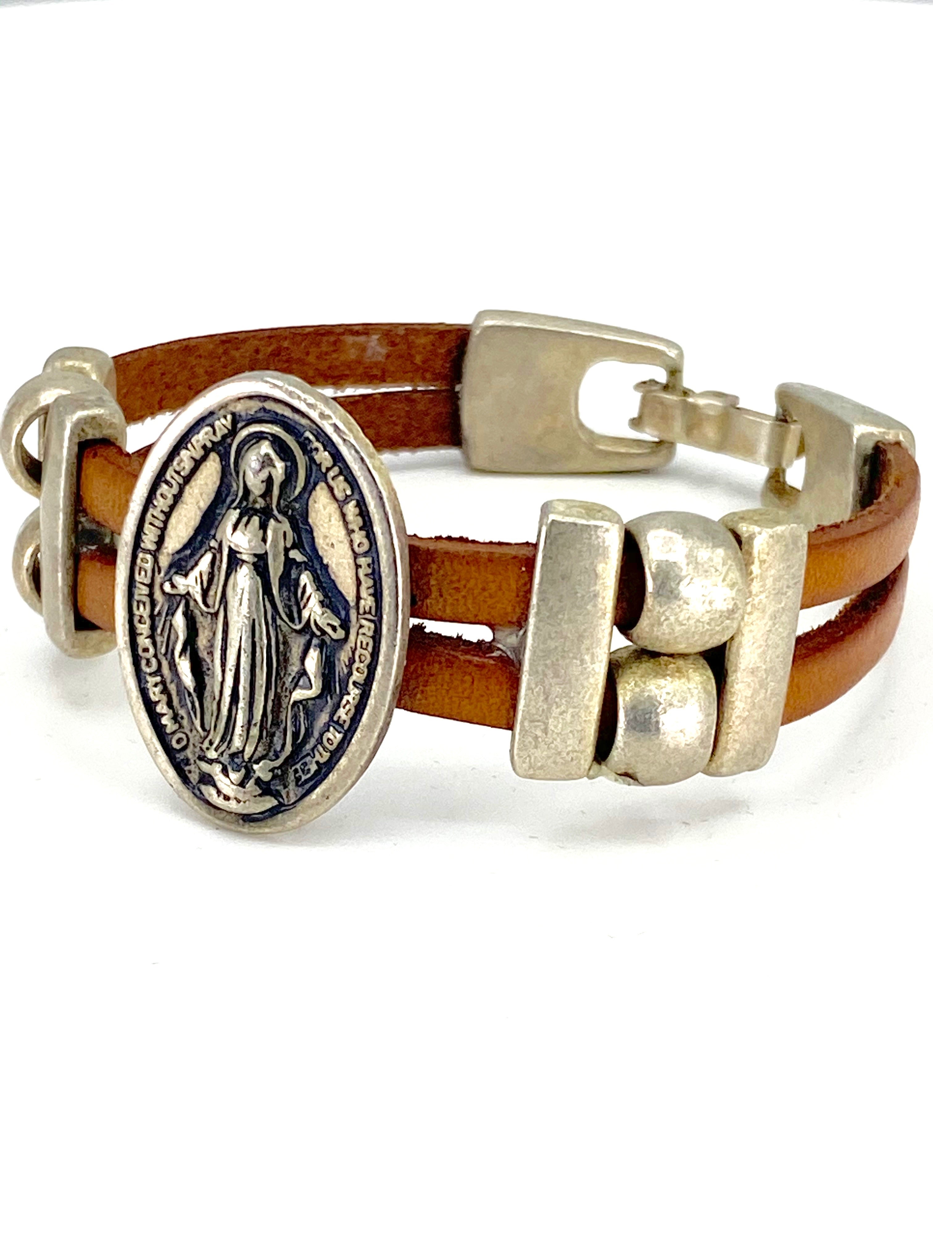 Vintage Miraculous Virgen Mary bracelet handmade jewelry by Graciela's Collection