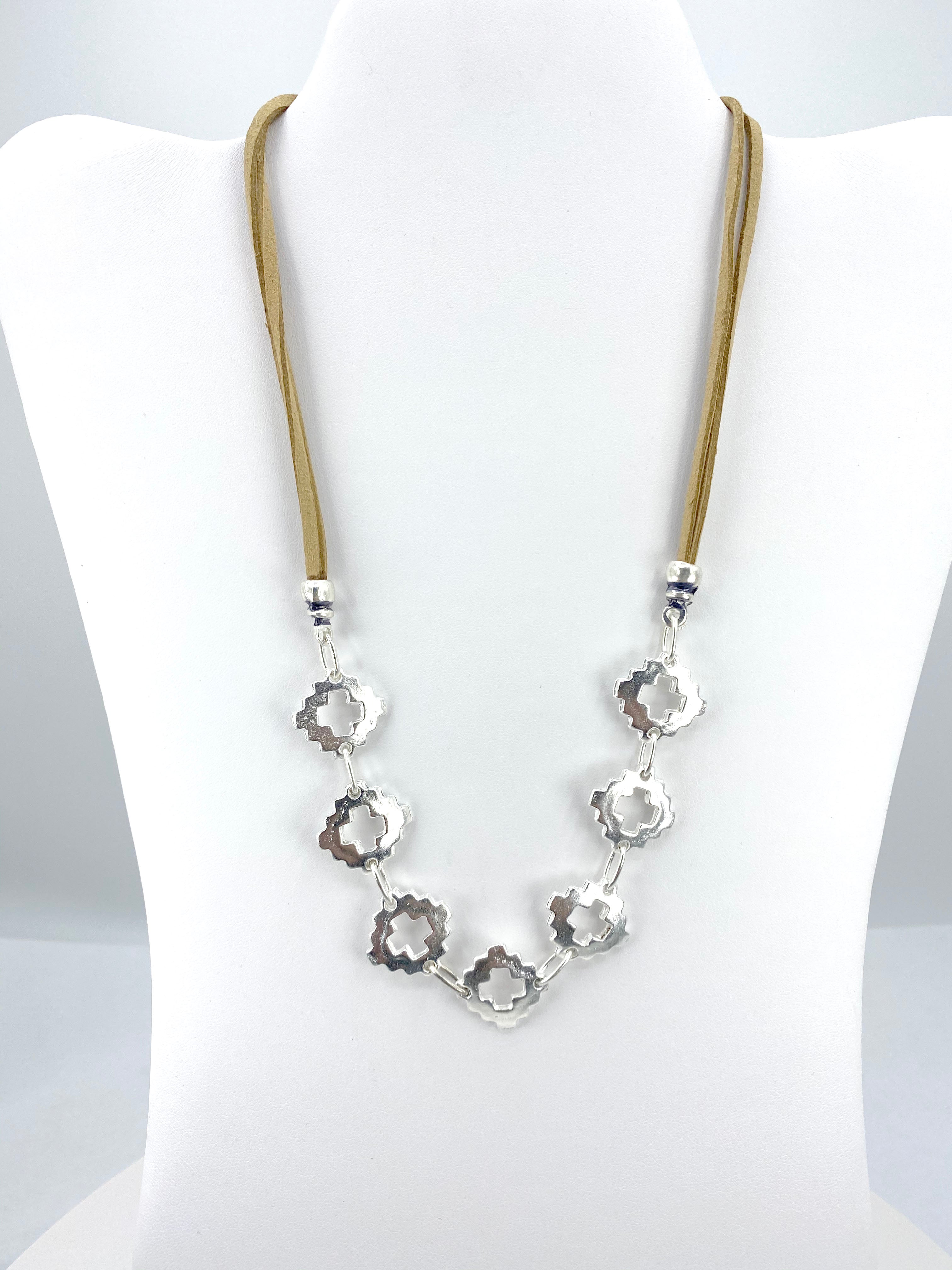 Vintage The Cross Necklace Handmade Jewelry with Genuine Leather Strap by Graciela's Collection